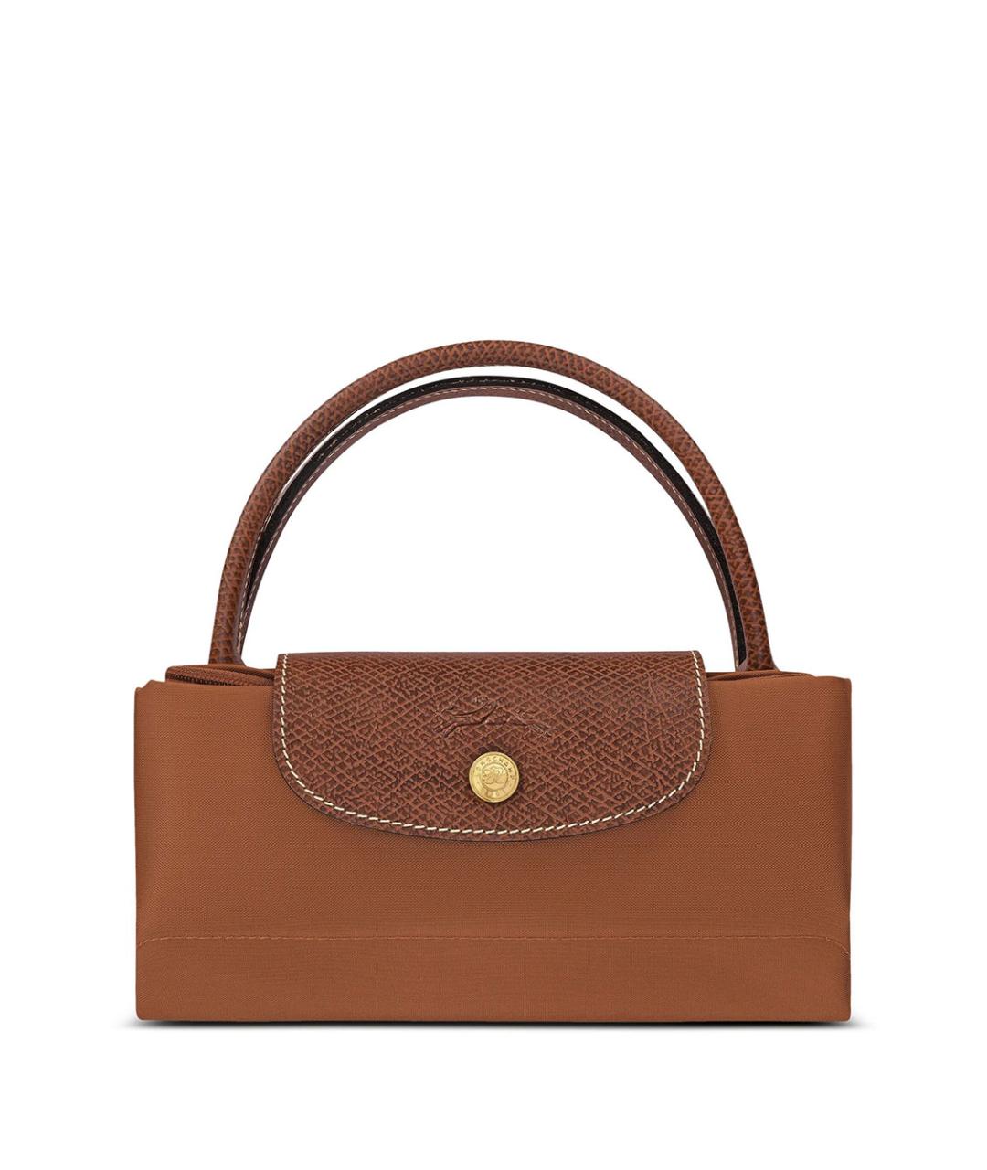 LONGCHAMP Коричневая синтетическая сумка с короткими ручками, фото 5