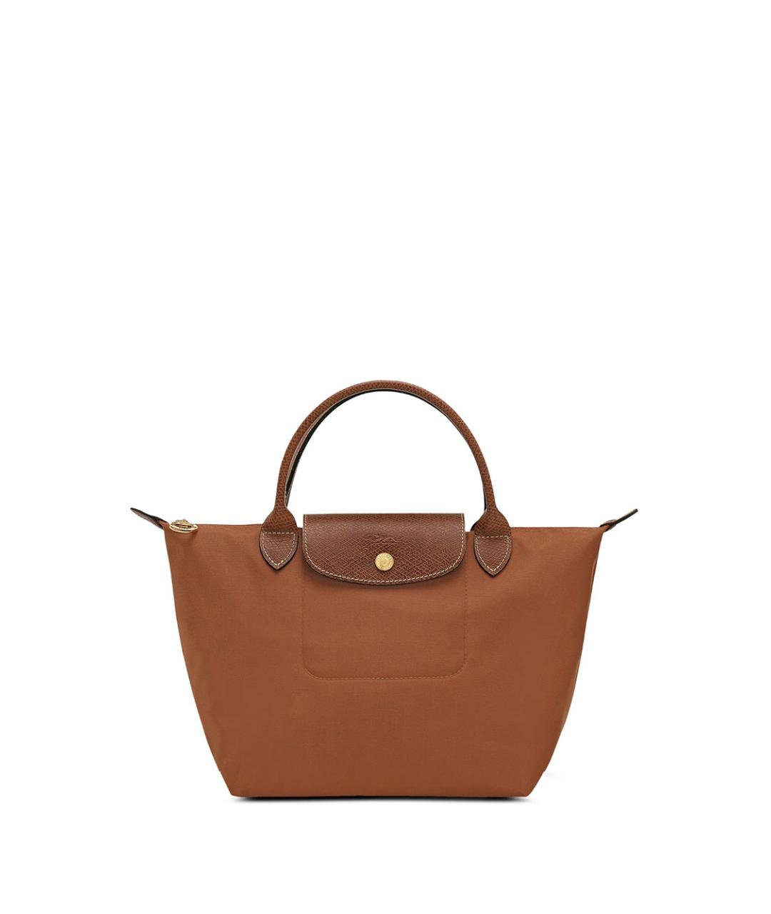 LONGCHAMP Коричневая синтетическая сумка с короткими ручками, фото 1
