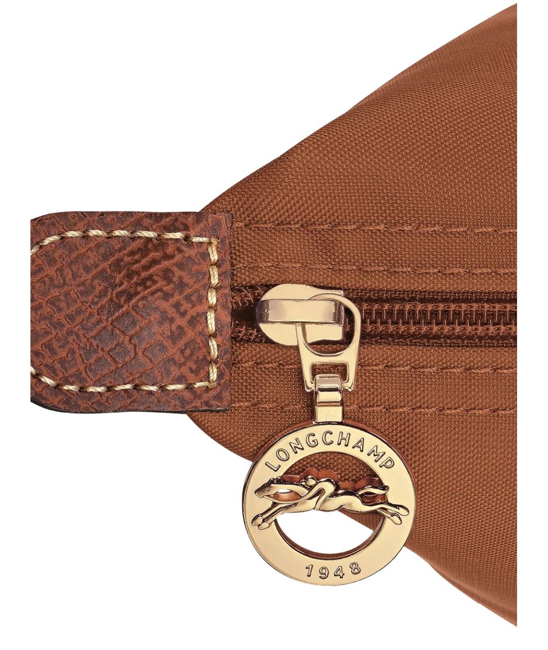LONGCHAMP Коричневая синтетическая сумка с короткими ручками, фото 4