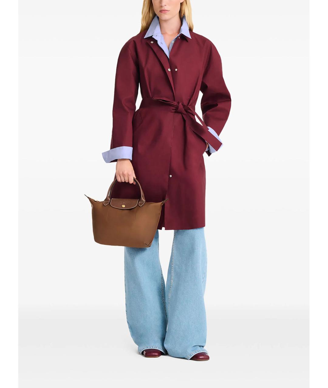 LONGCHAMP Коричневая синтетическая сумка с короткими ручками, фото 2