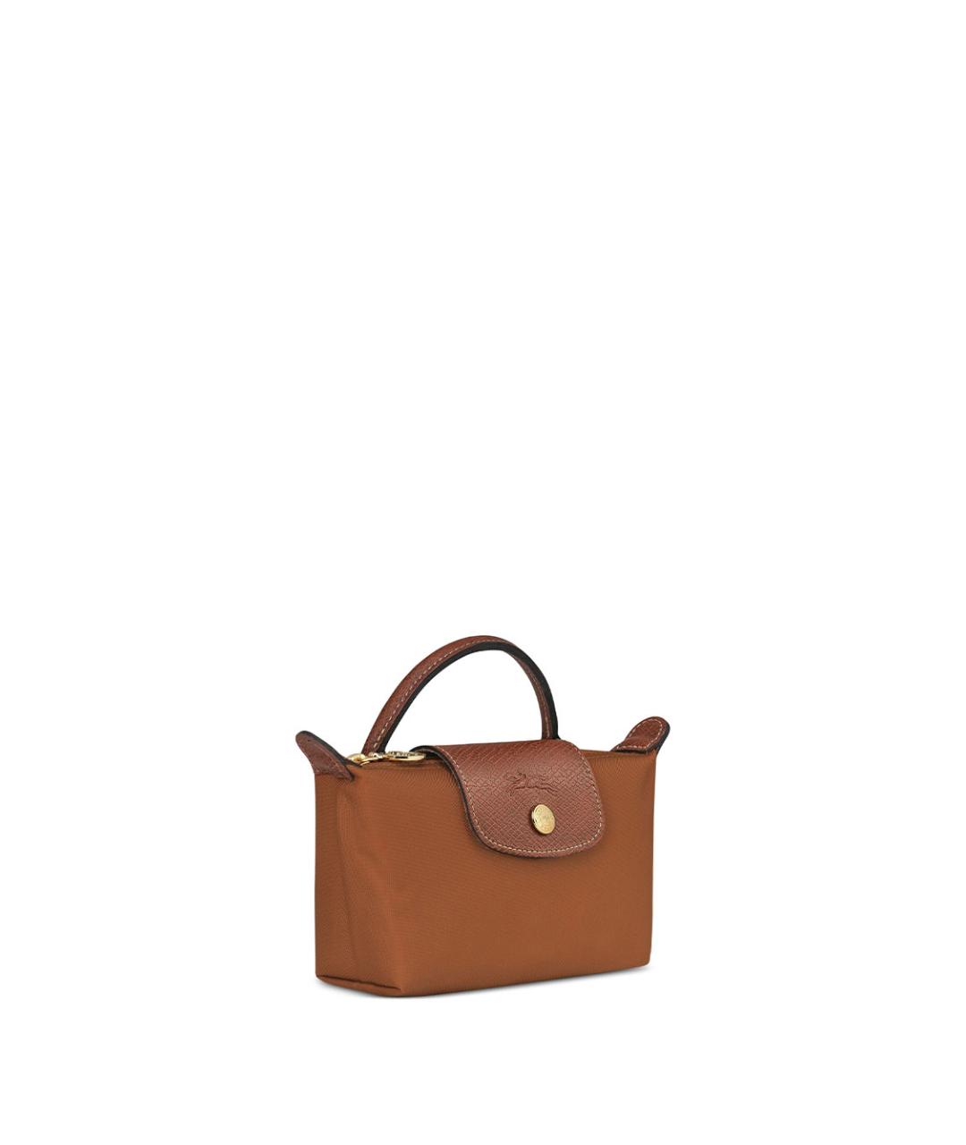 LONGCHAMP Коричневая нейлоновая сумка с короткими ручками, фото 5
