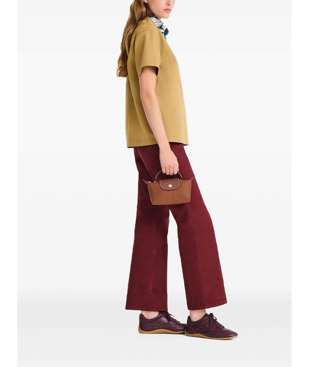 LONGCHAMP Коричневая нейлоновая сумка с короткими ручками, фото 2