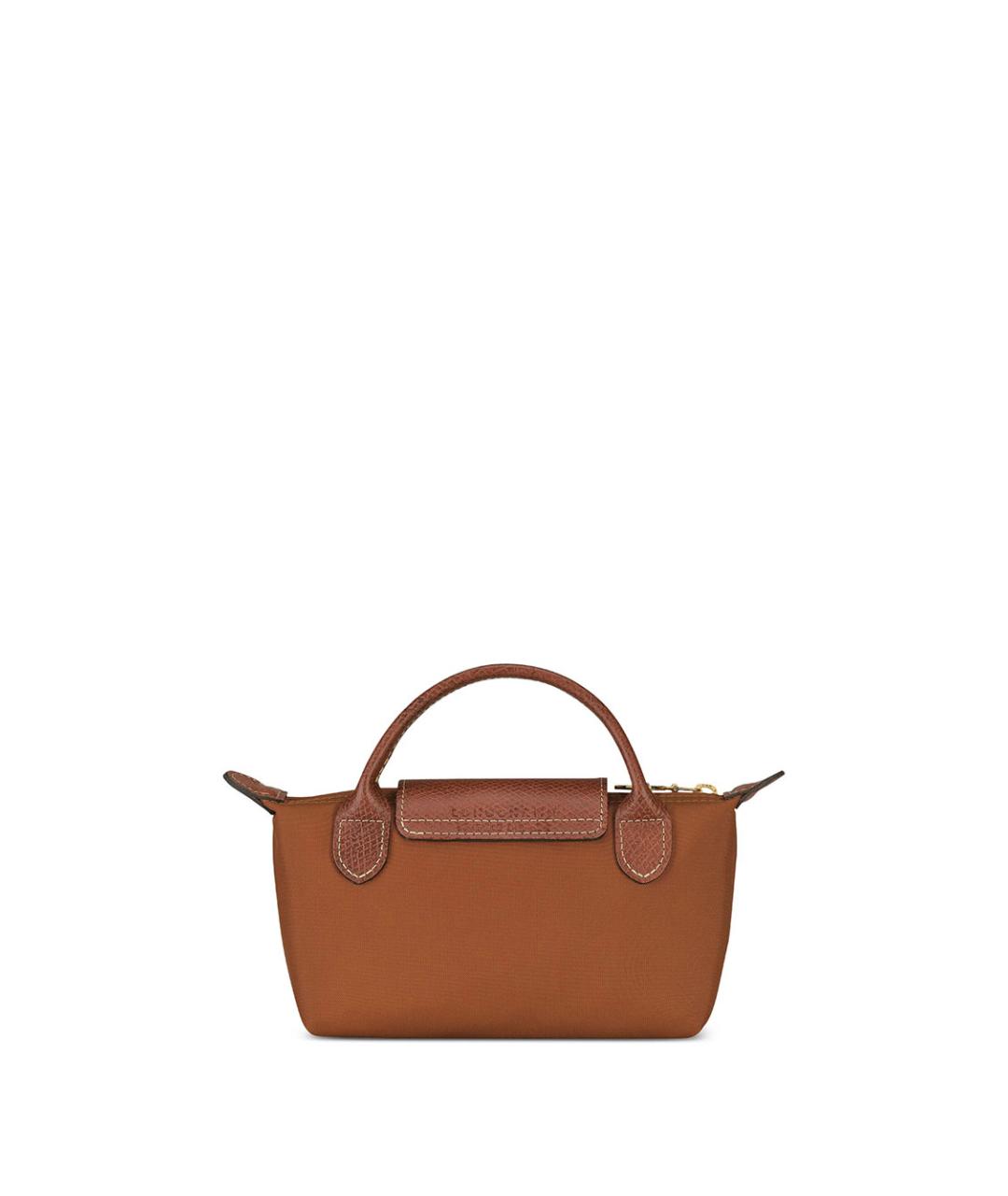 LONGCHAMP Коричневая нейлоновая сумка с короткими ручками, фото 3