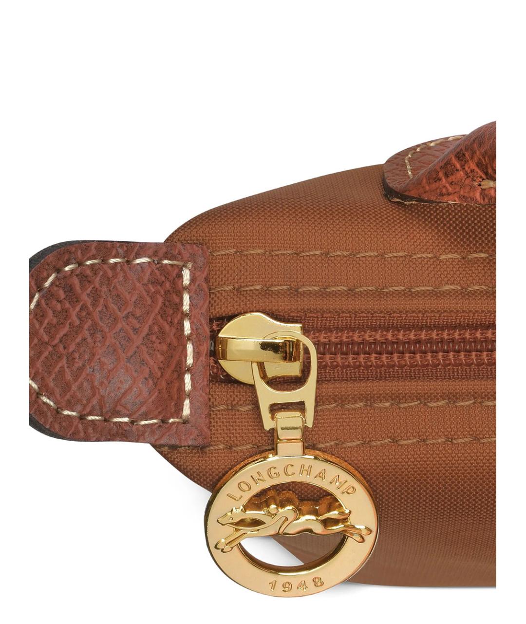 LONGCHAMP Коричневая нейлоновая сумка с короткими ручками, фото 4