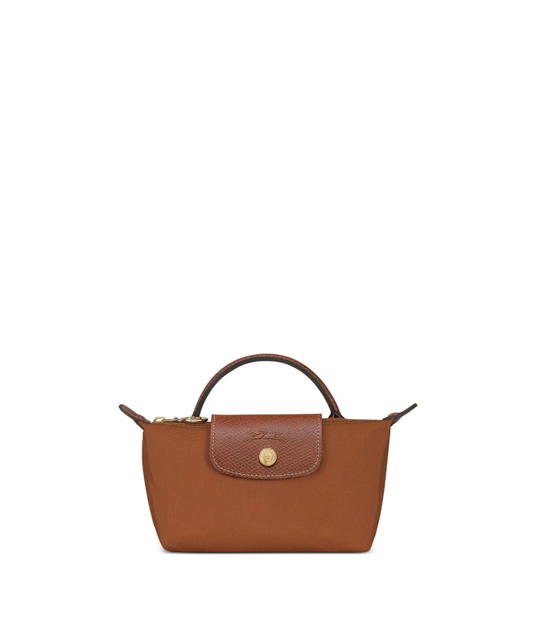 LONGCHAMP Коричневая нейлоновая сумка с короткими ручками, фото 1