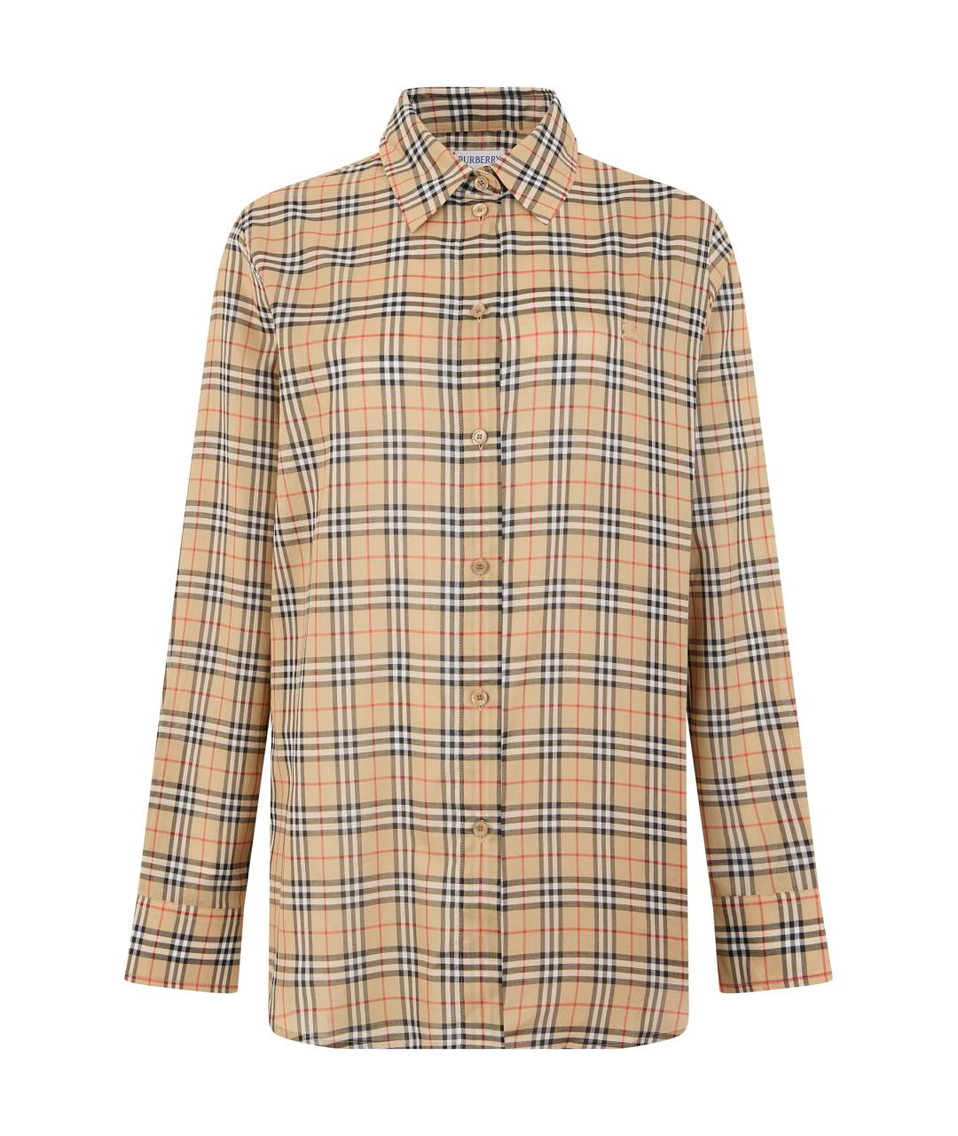 BURBERRY Бежевая хлопковая рубашка, фото 1