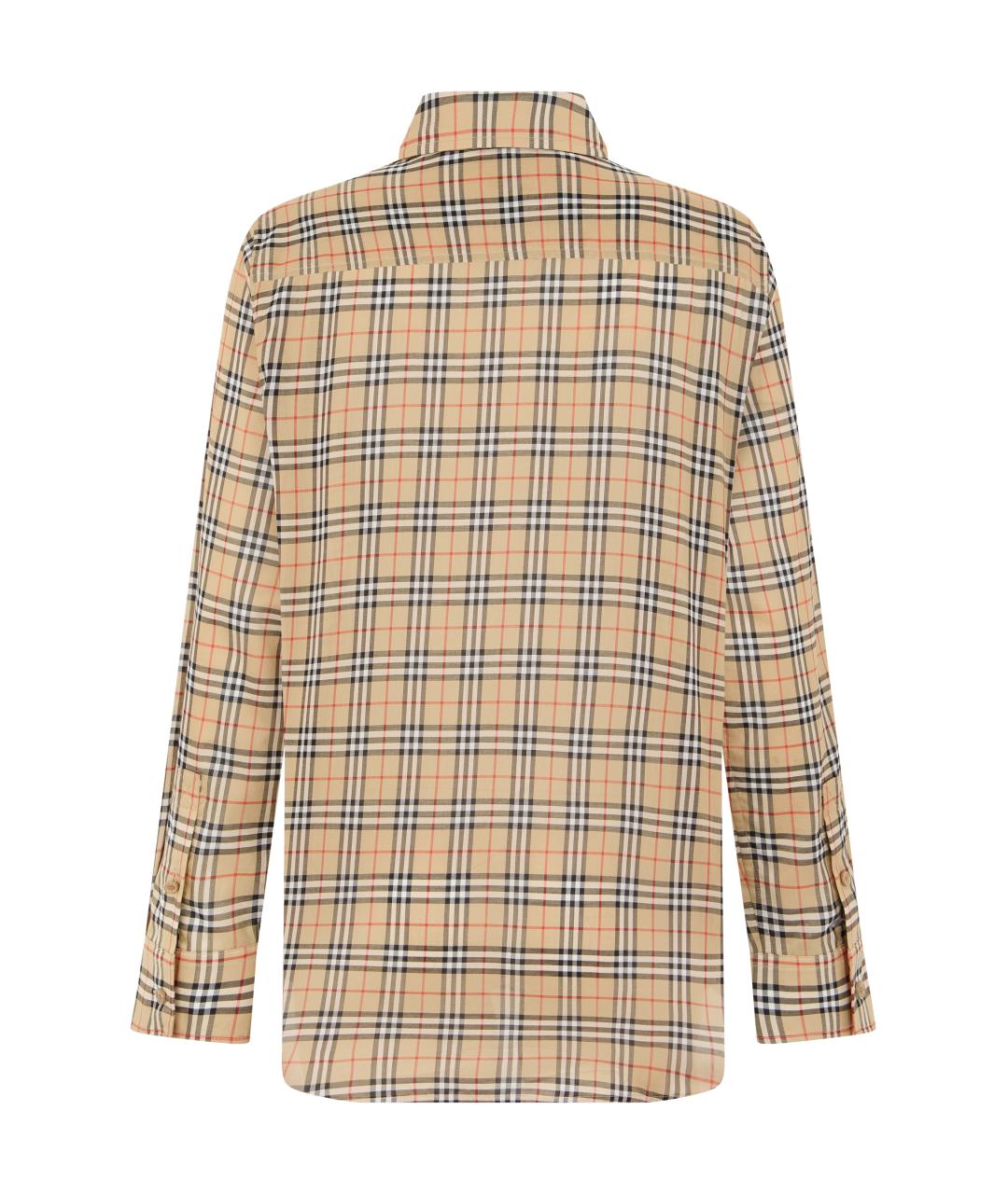 BURBERRY Бежевая хлопковая рубашка, фото 2