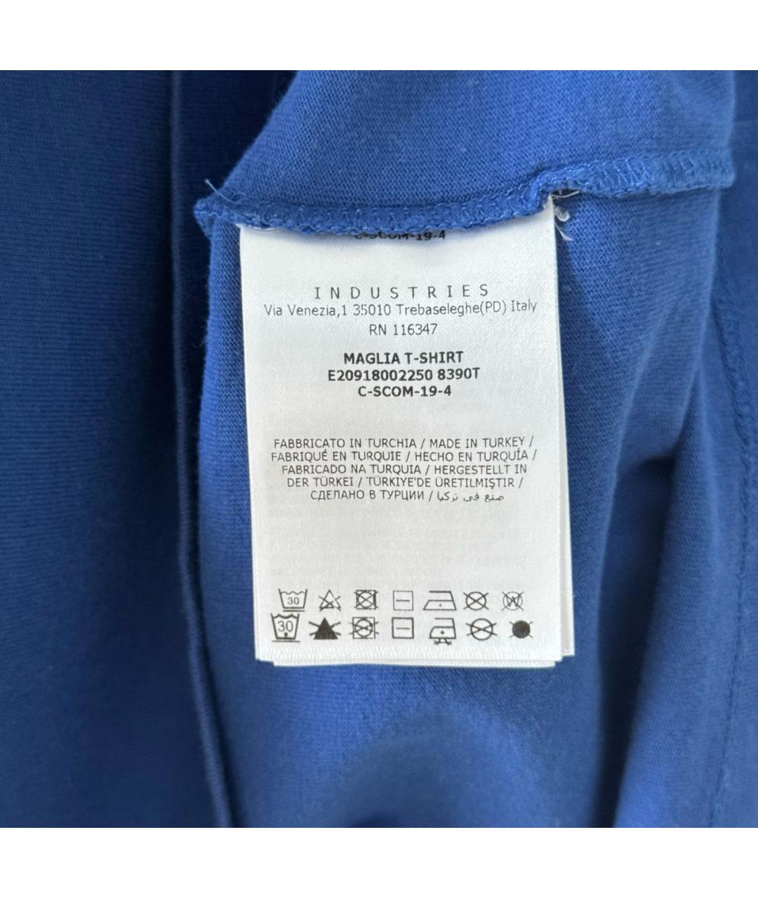 MONCLER Синяя хлопковая футболка, фото 7