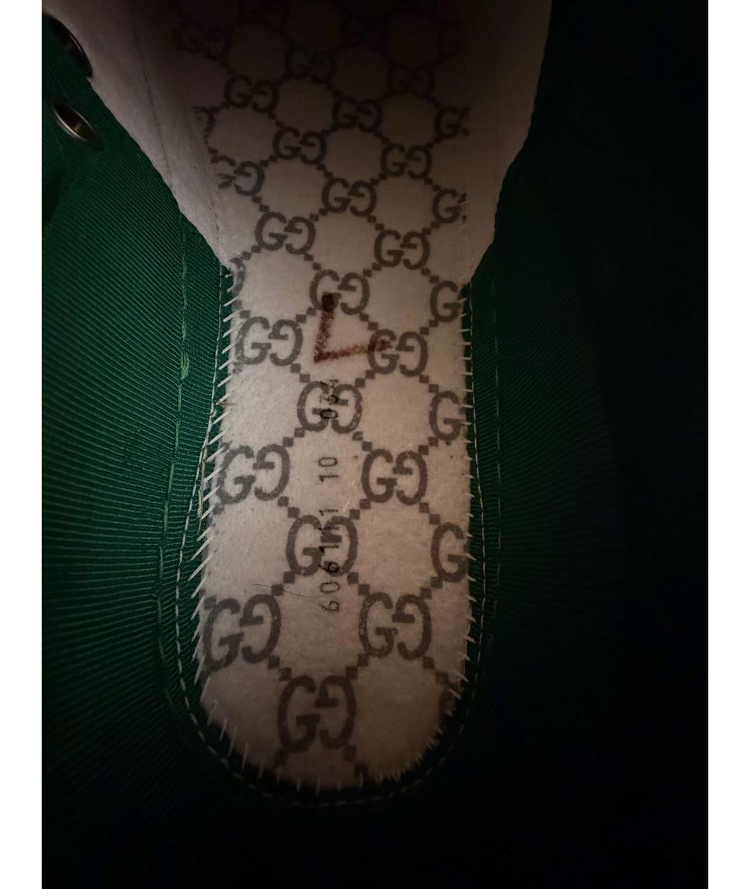 GUCCI Бежевые текстильные низкие кроссовки / кеды, фото 5