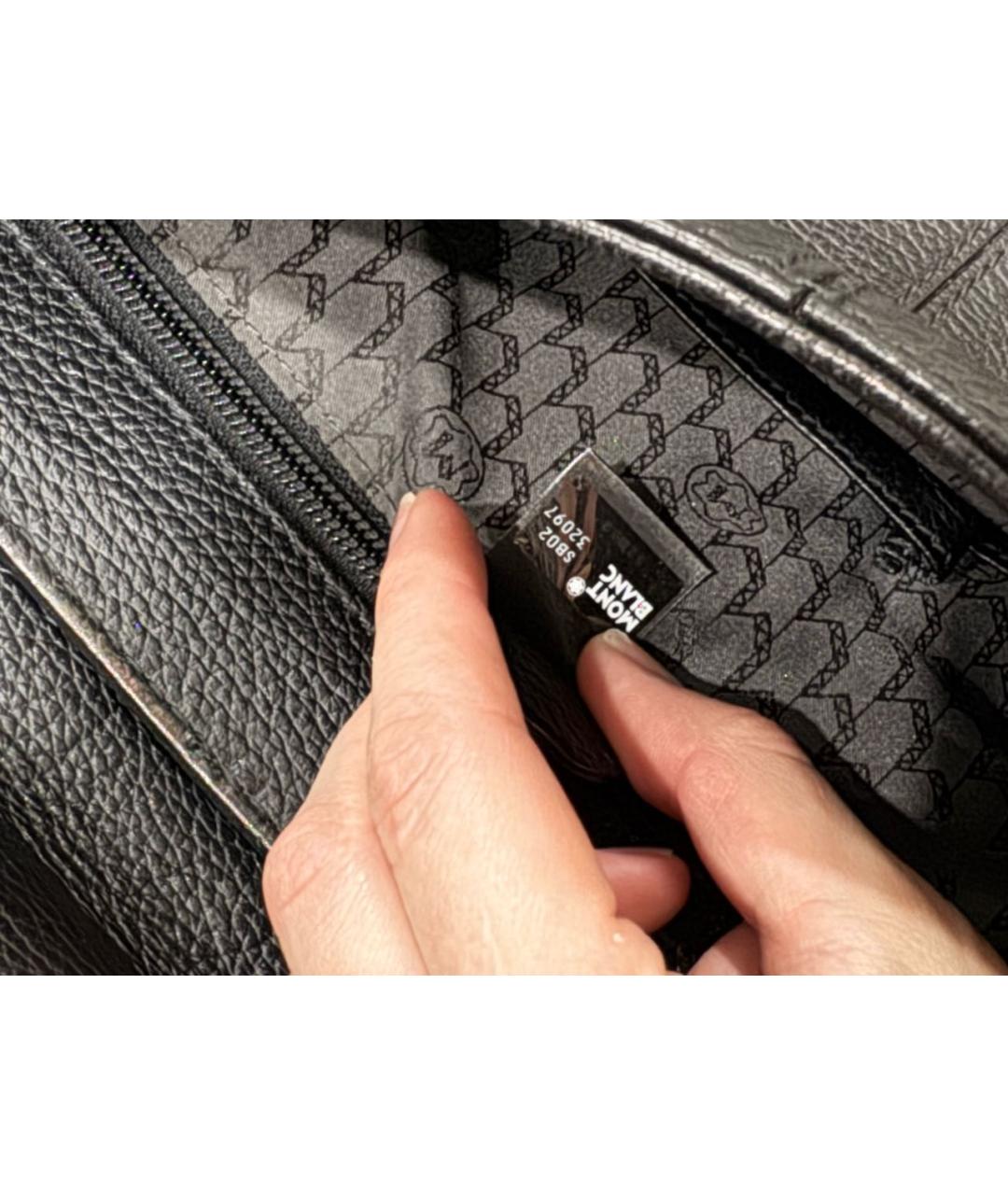 MONTBLANC Черный кожаный портфель, фото 6