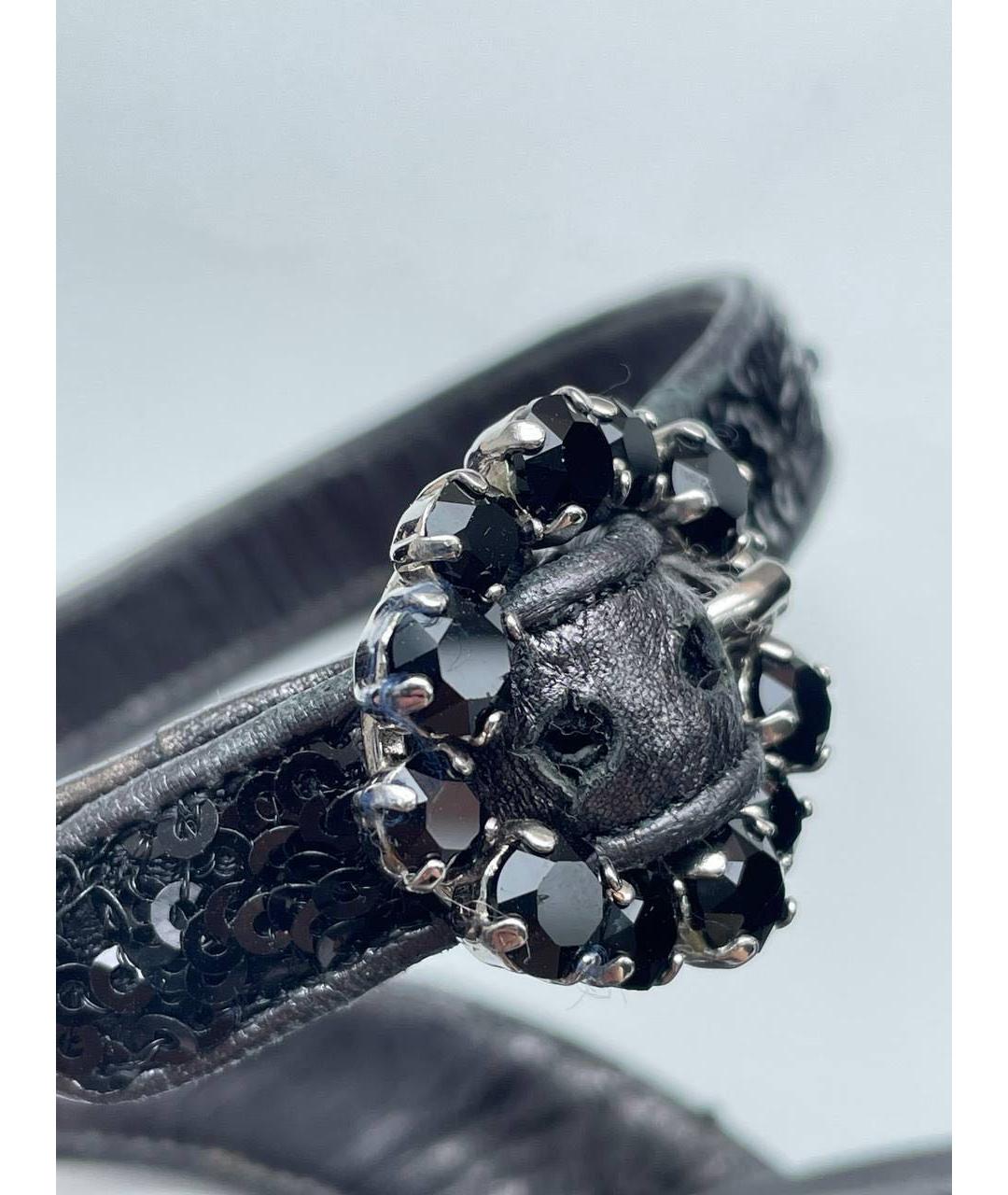 DOLCE&GABBANA Черные кожаные босоножки, фото 7