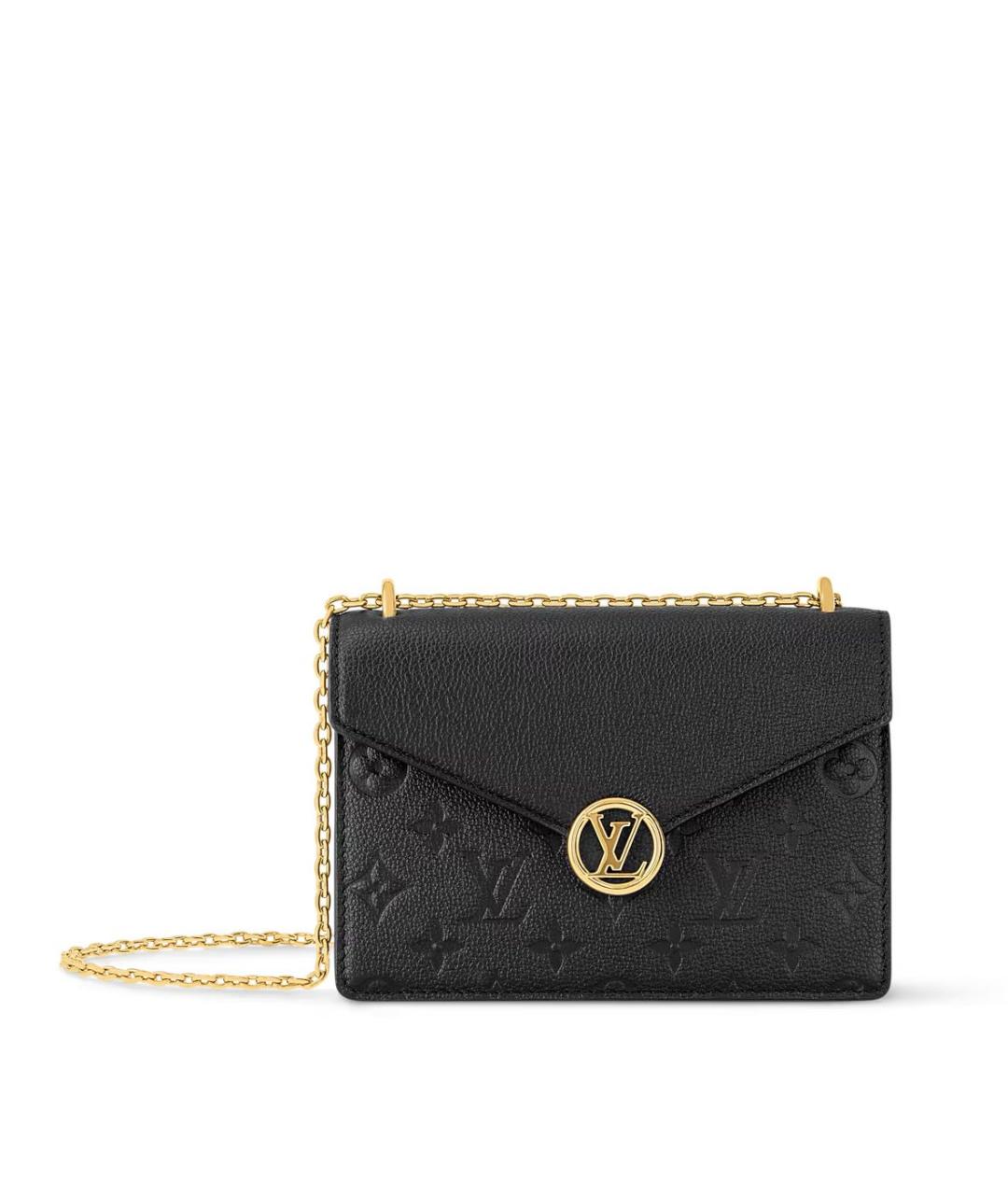 LOUIS VUITTON Черная кожаная сумка через плечо, фото 7