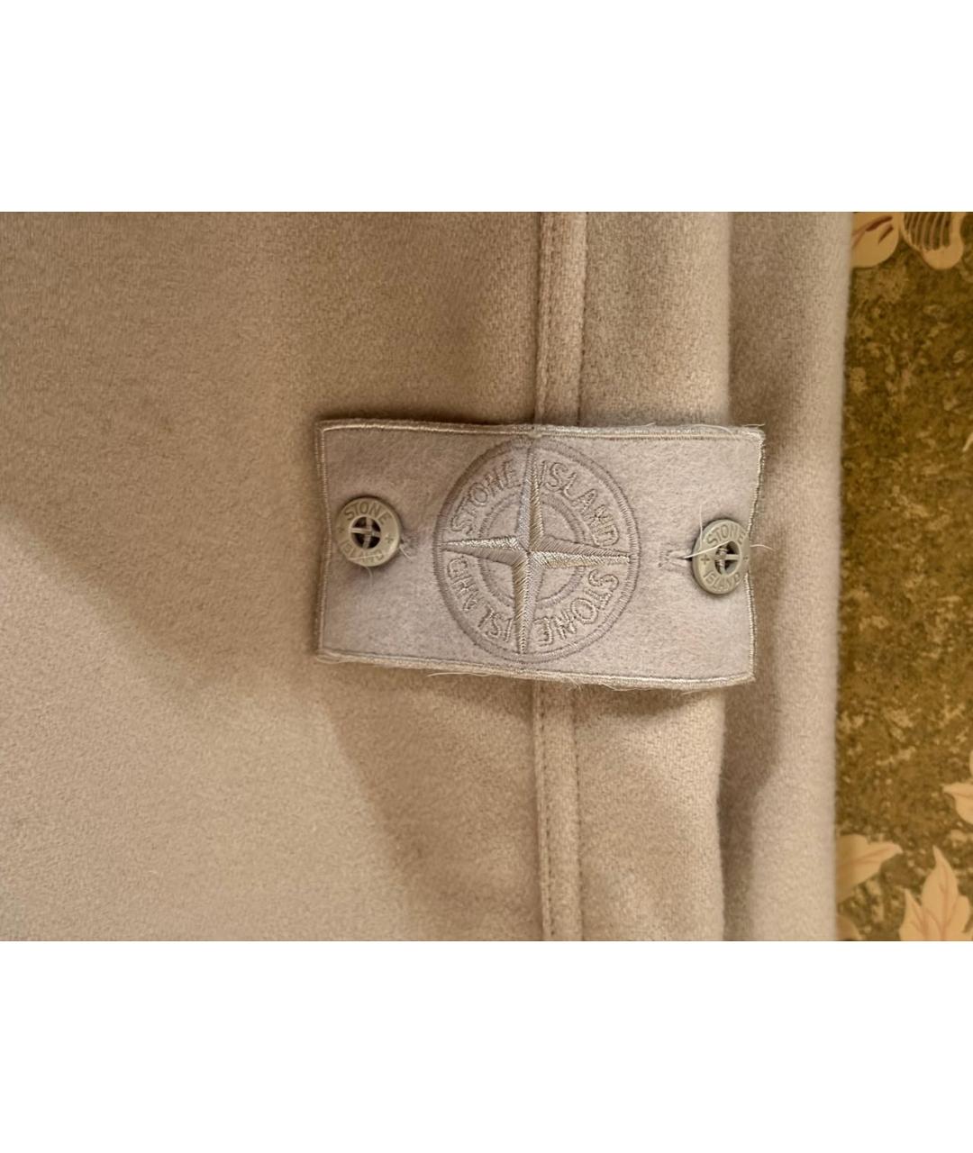 STONE ISLAND Бежевые шерстяные повседневные брюки, фото 7