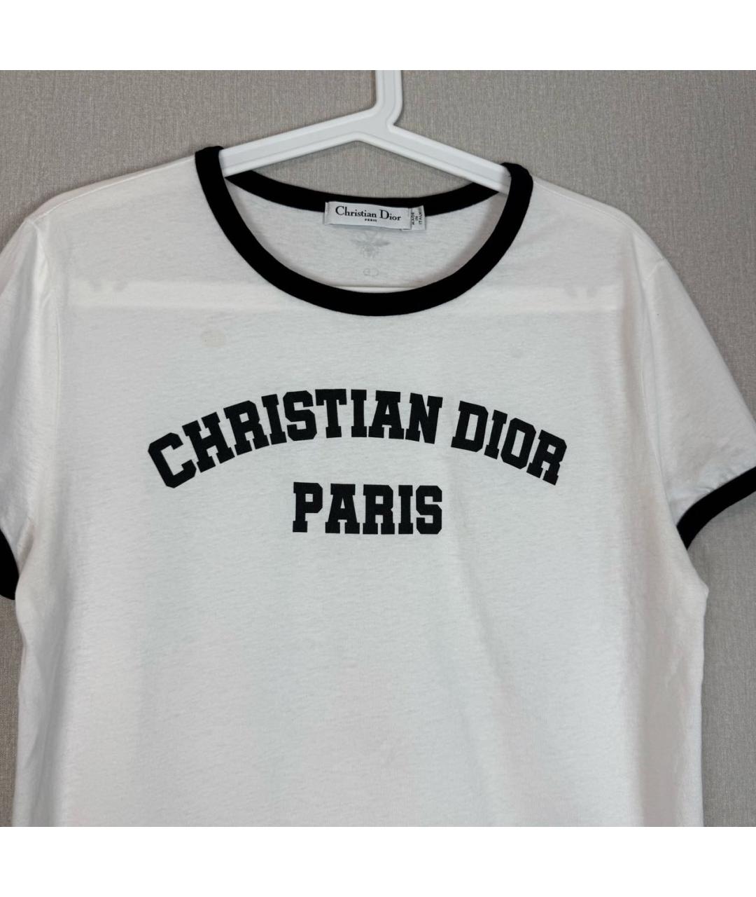 CHRISTIAN DIOR Белая хлопковая футболка, фото 2