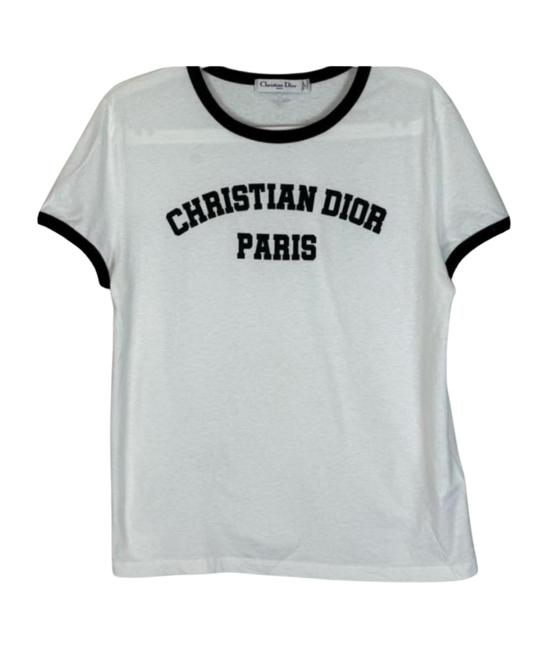 CHRISTIAN DIOR Белая хлопковая футболка, фото 1