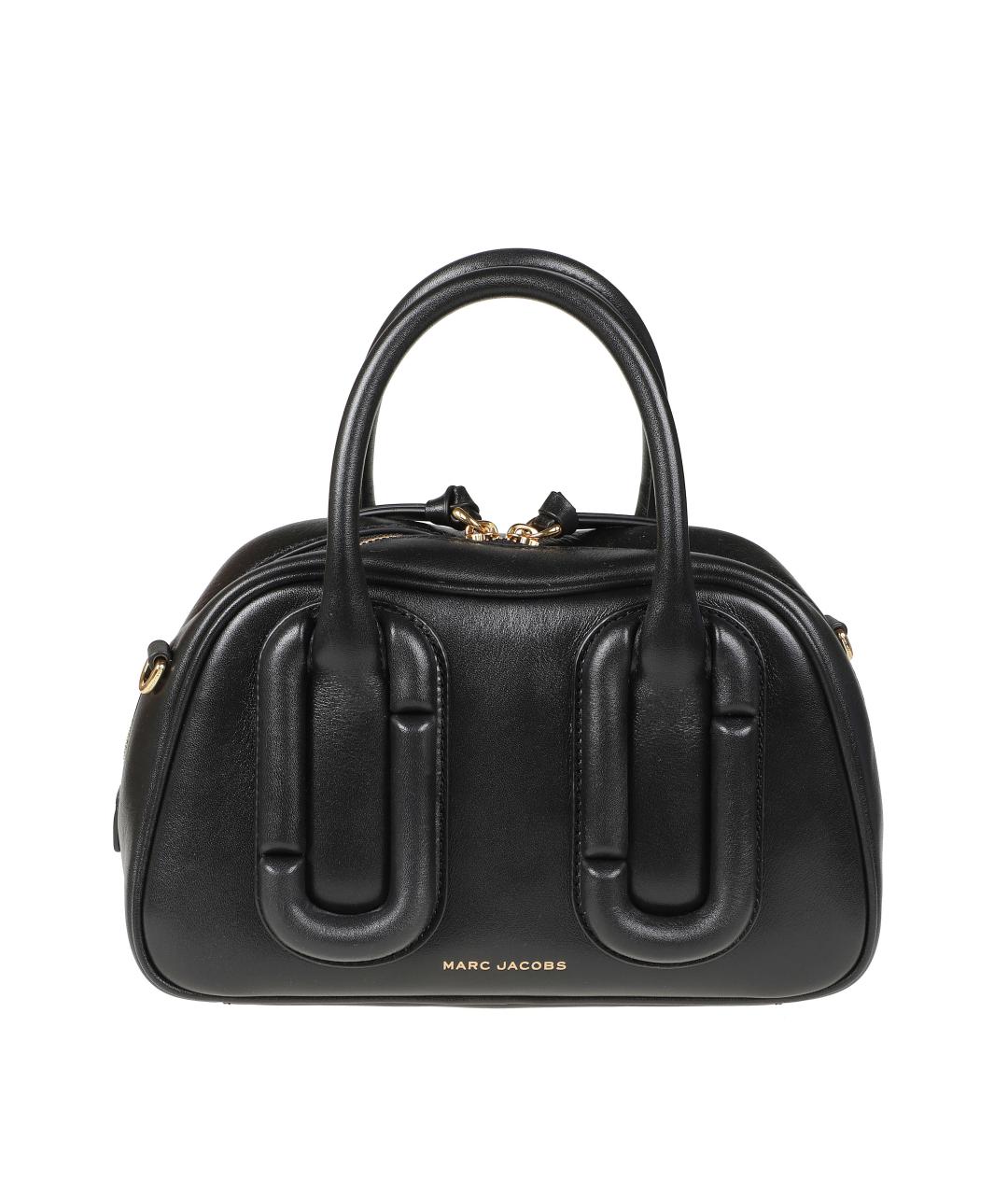 MARC JACOBS Черная кожаная сумка с короткими ручками, фото 1