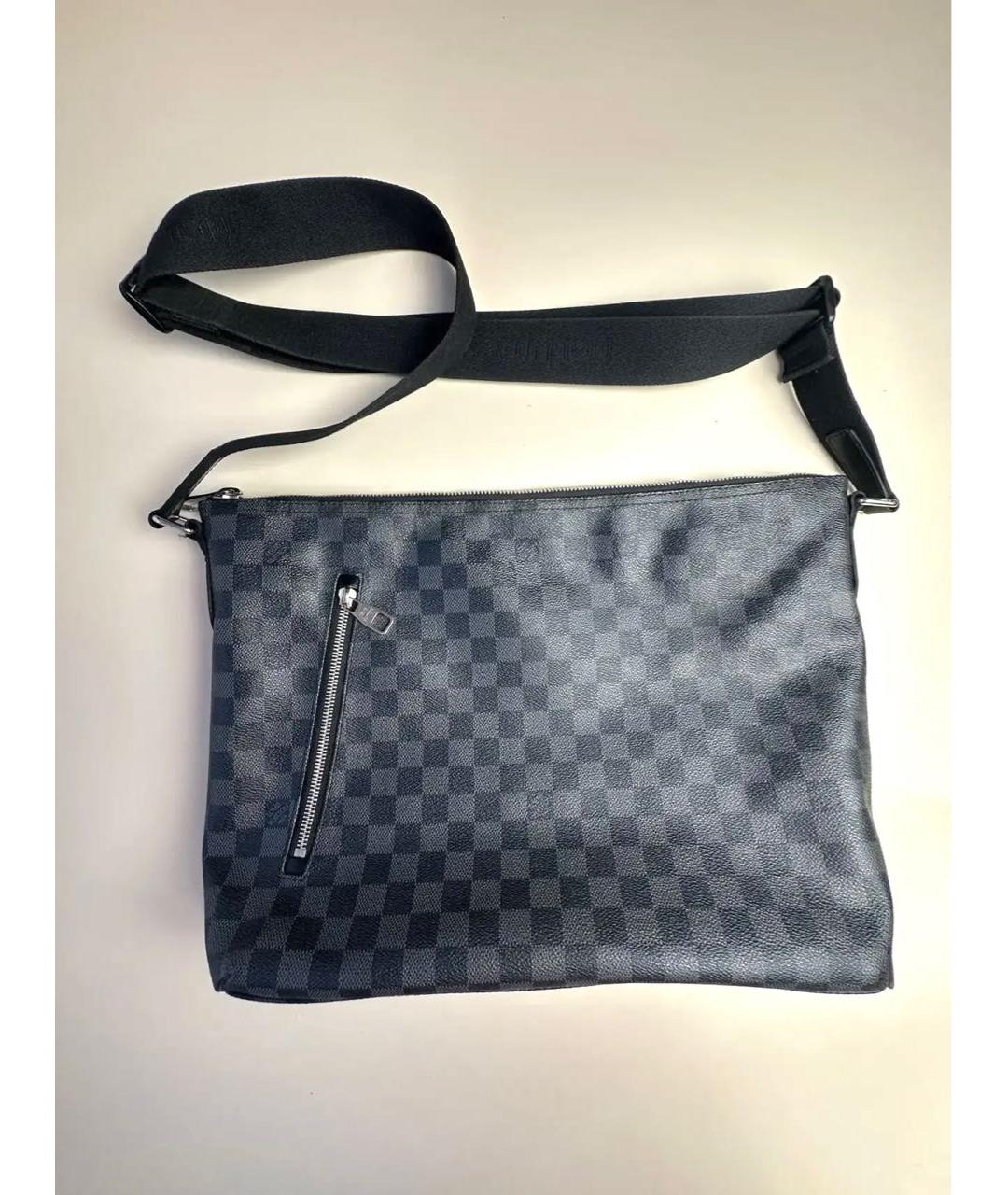 LOUIS VUITTON Черная кожаная сумка на плечо, фото 9