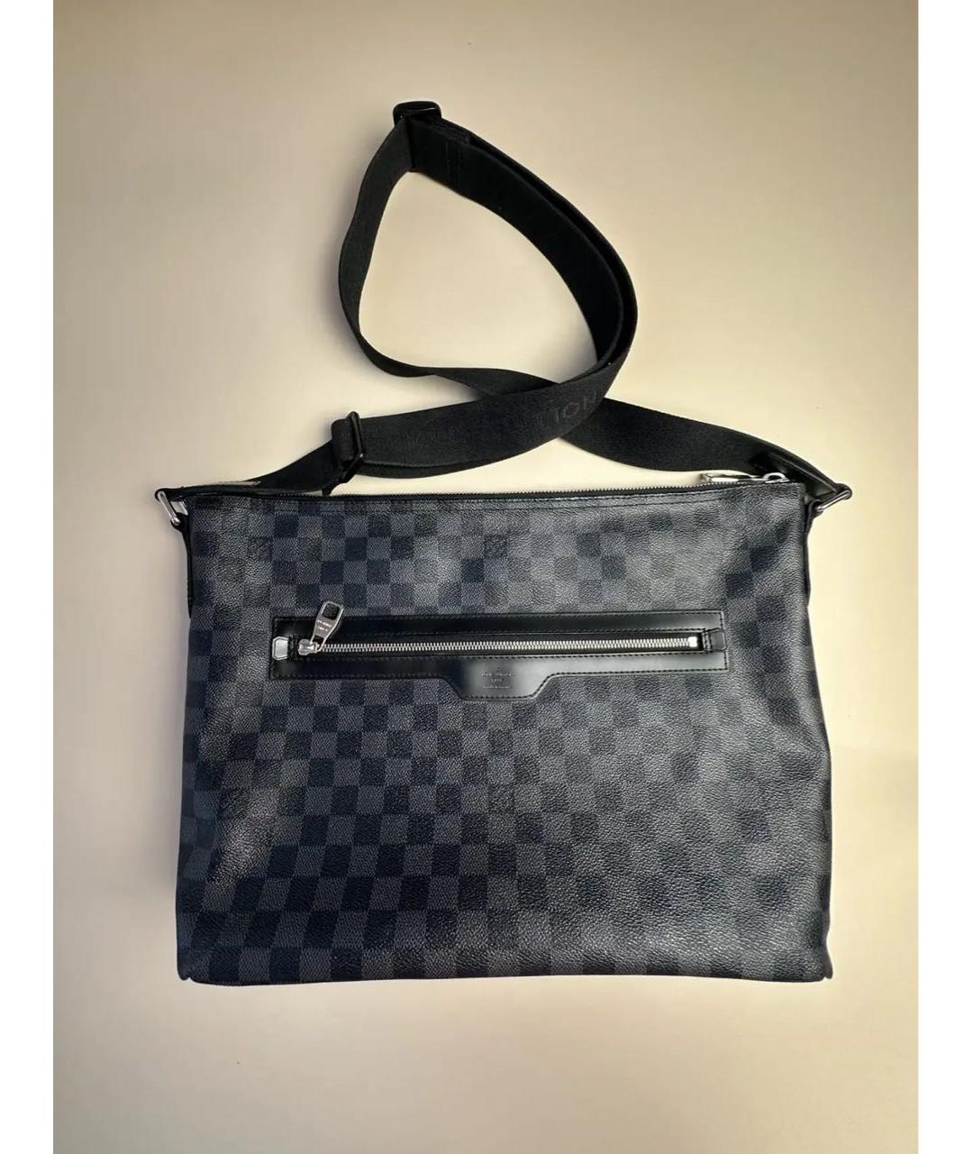 LOUIS VUITTON Черная кожаная сумка на плечо, фото 3