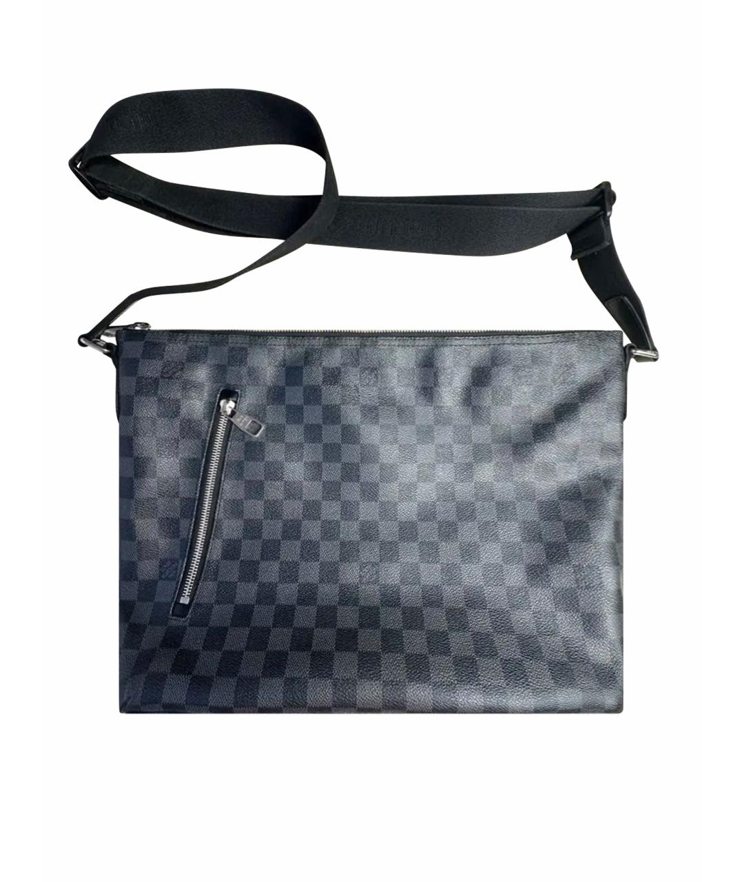 LOUIS VUITTON Черная кожаная сумка на плечо, фото 1