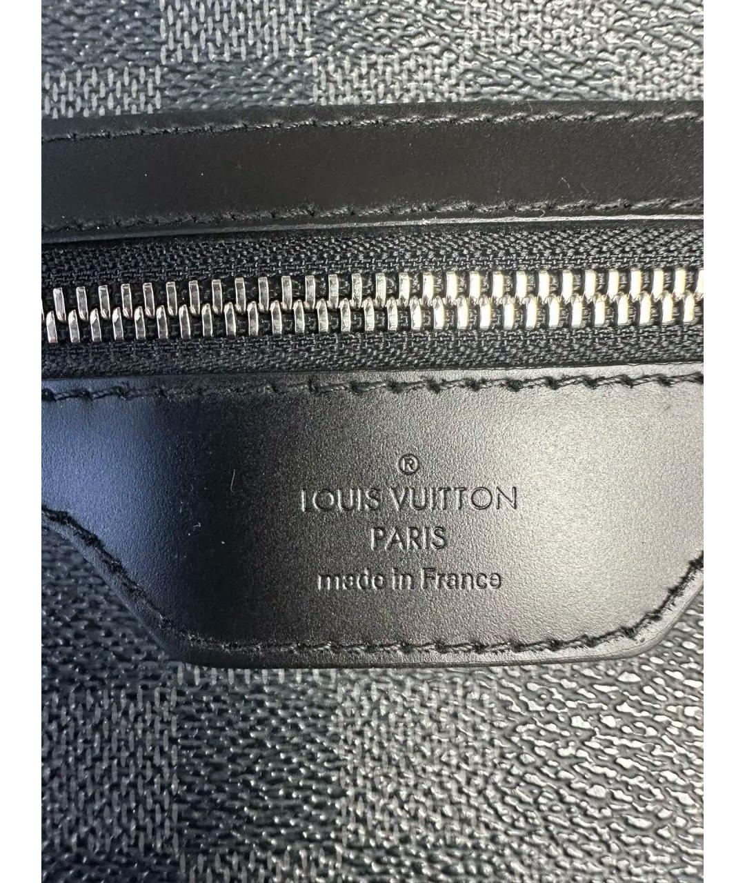 LOUIS VUITTON Черная кожаная сумка на плечо, фото 7