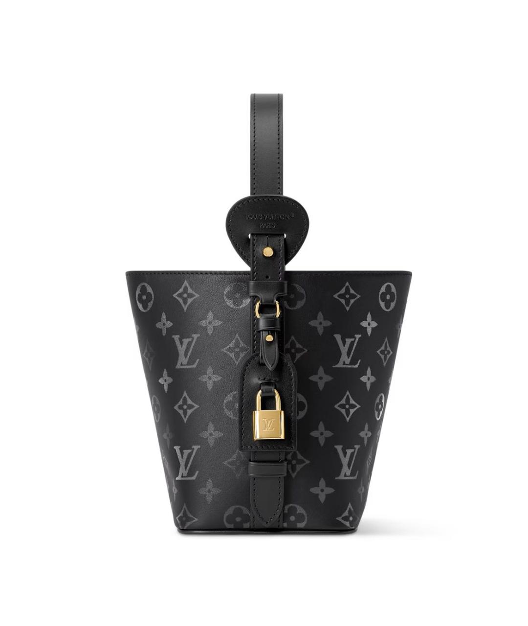 LOUIS VUITTON Черная кожаная сумка через плечо, фото 4