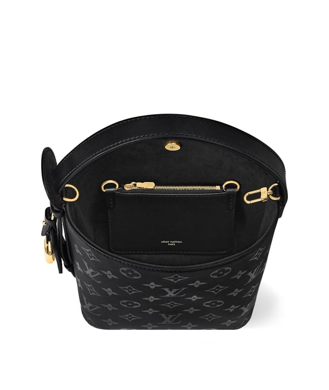 LOUIS VUITTON Черная кожаная сумка через плечо, фото 3