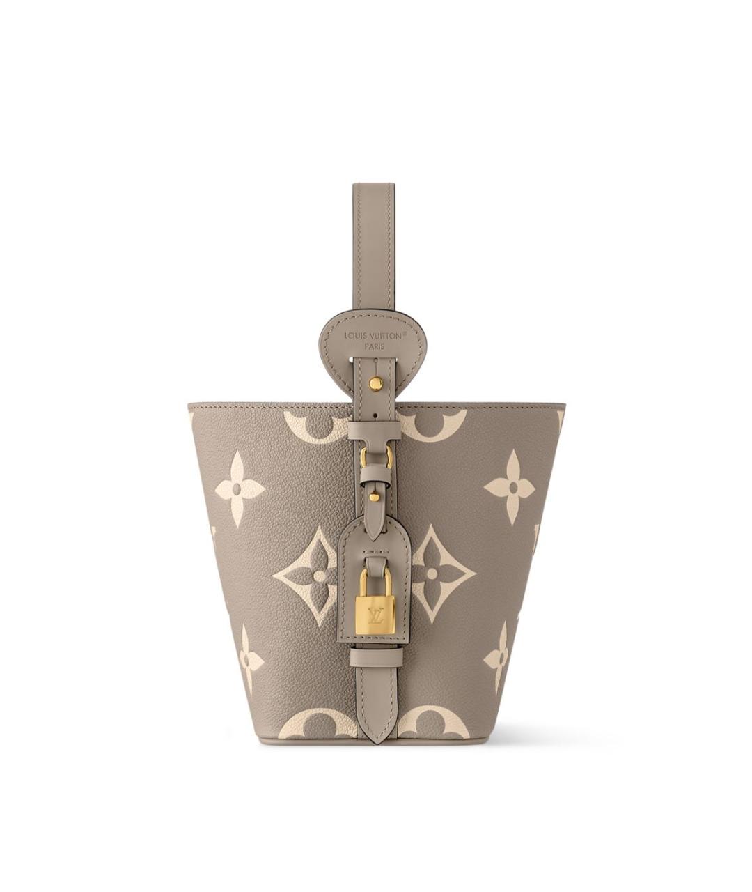 LOUIS VUITTON Бежевая кожаная сумка через плечо, фото 4