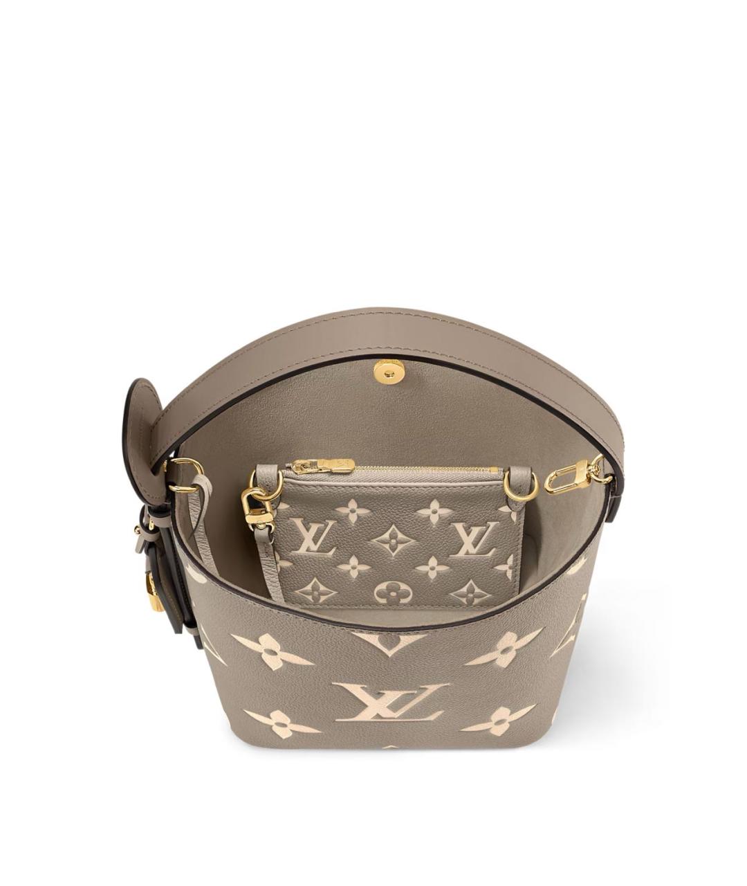 LOUIS VUITTON Бежевая кожаная сумка через плечо, фото 3