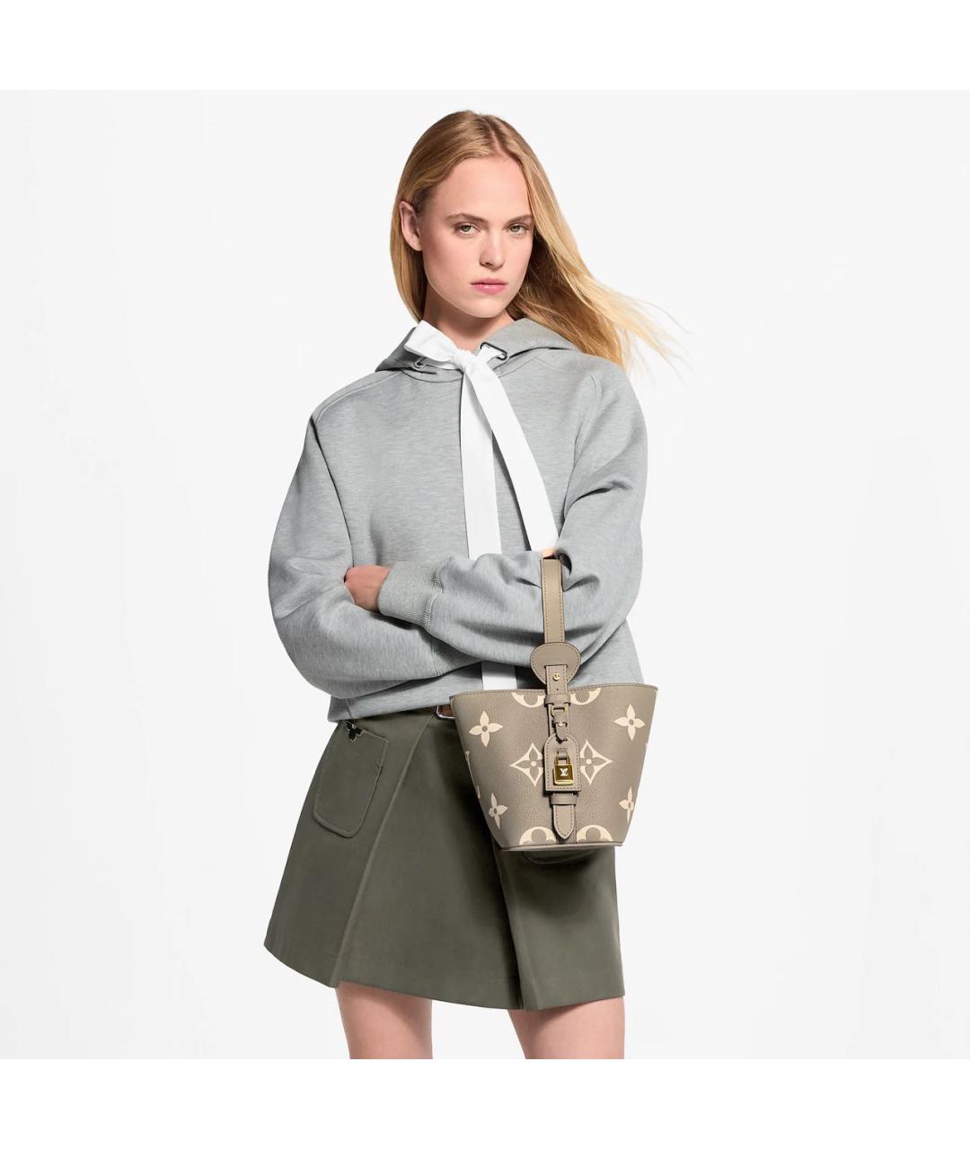 LOUIS VUITTON Бежевая кожаная сумка через плечо, фото 6