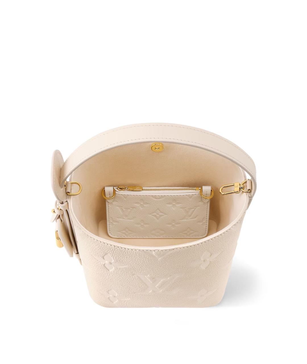 LOUIS VUITTON Белая кожаная сумка через плечо, фото 3