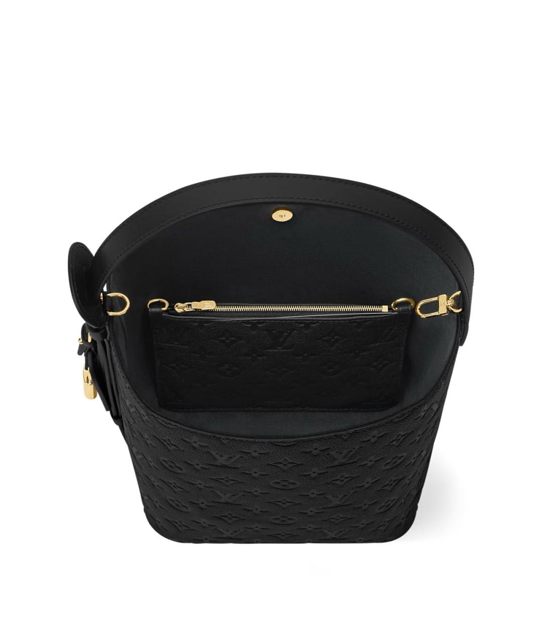 LOUIS VUITTON Черная кожаная сумка через плечо, фото 3