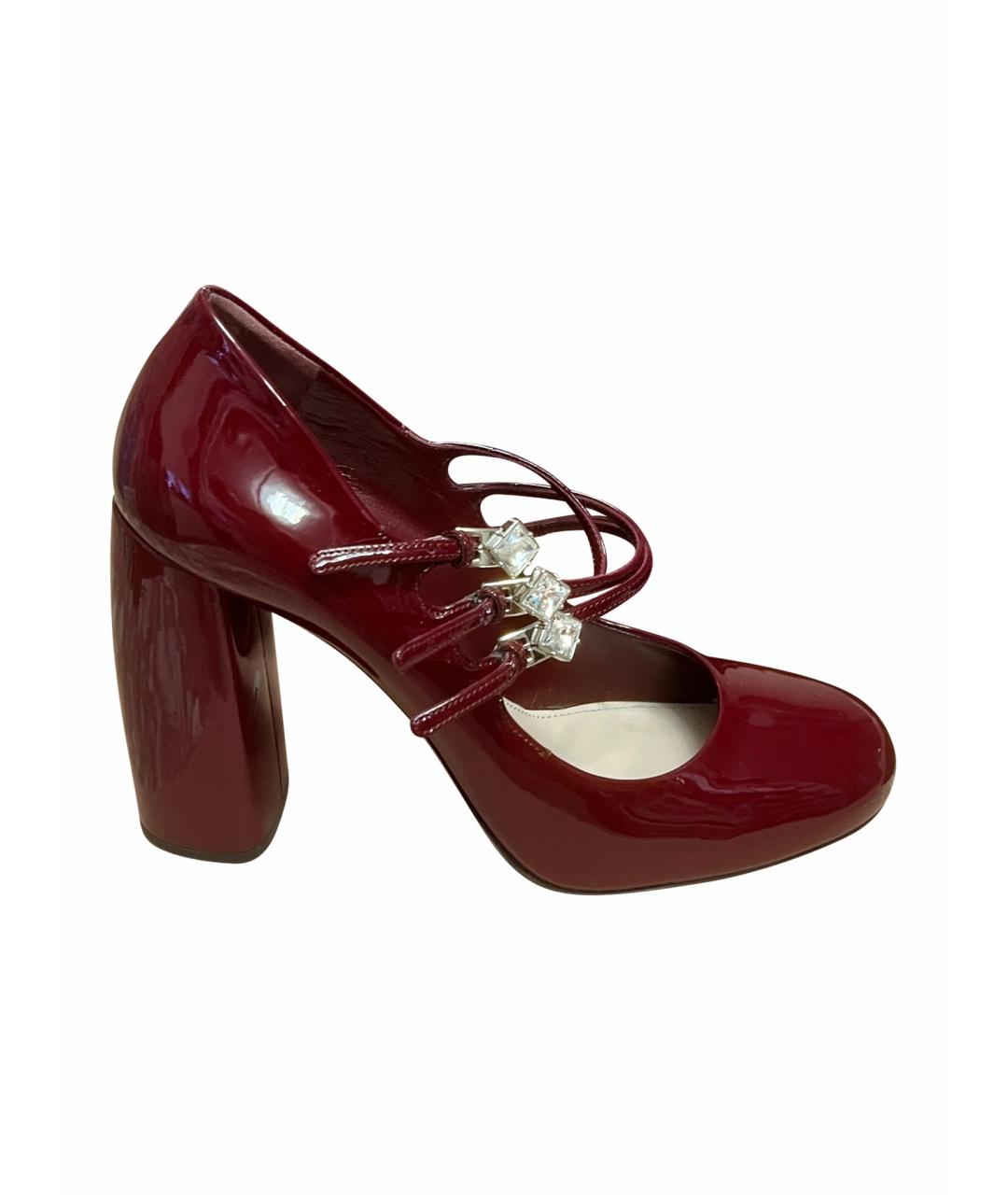 MIU MIU Бордовые туфли из лакированной кожи, фото 1