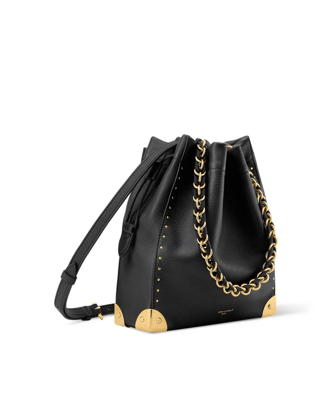 LOUIS VUITTON Черная кожаная сумка через плечо, фото 2