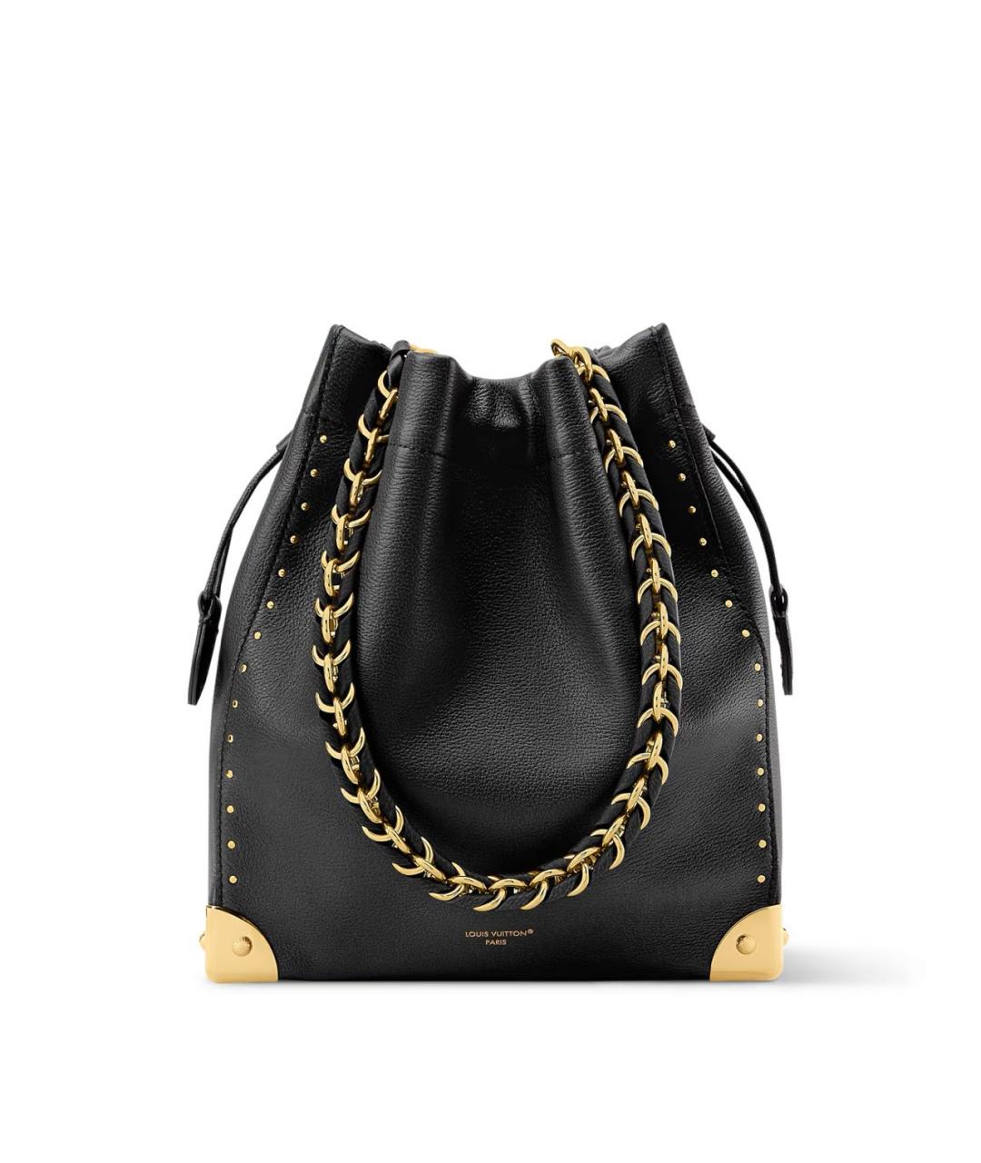 LOUIS VUITTON Черная кожаная сумка через плечо, фото 1