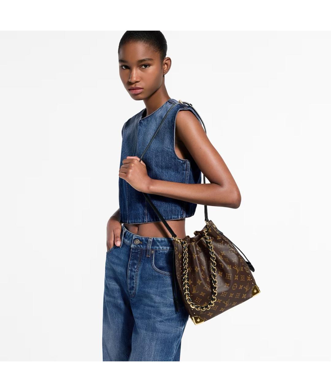 LOUIS VUITTON Коричневая сумка через плечо из канвы, фото 6