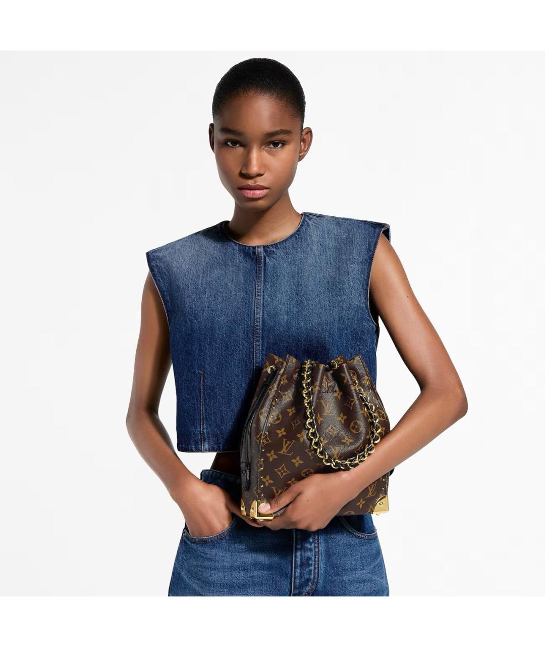 LOUIS VUITTON Коричневая сумка через плечо из канвы, фото 5