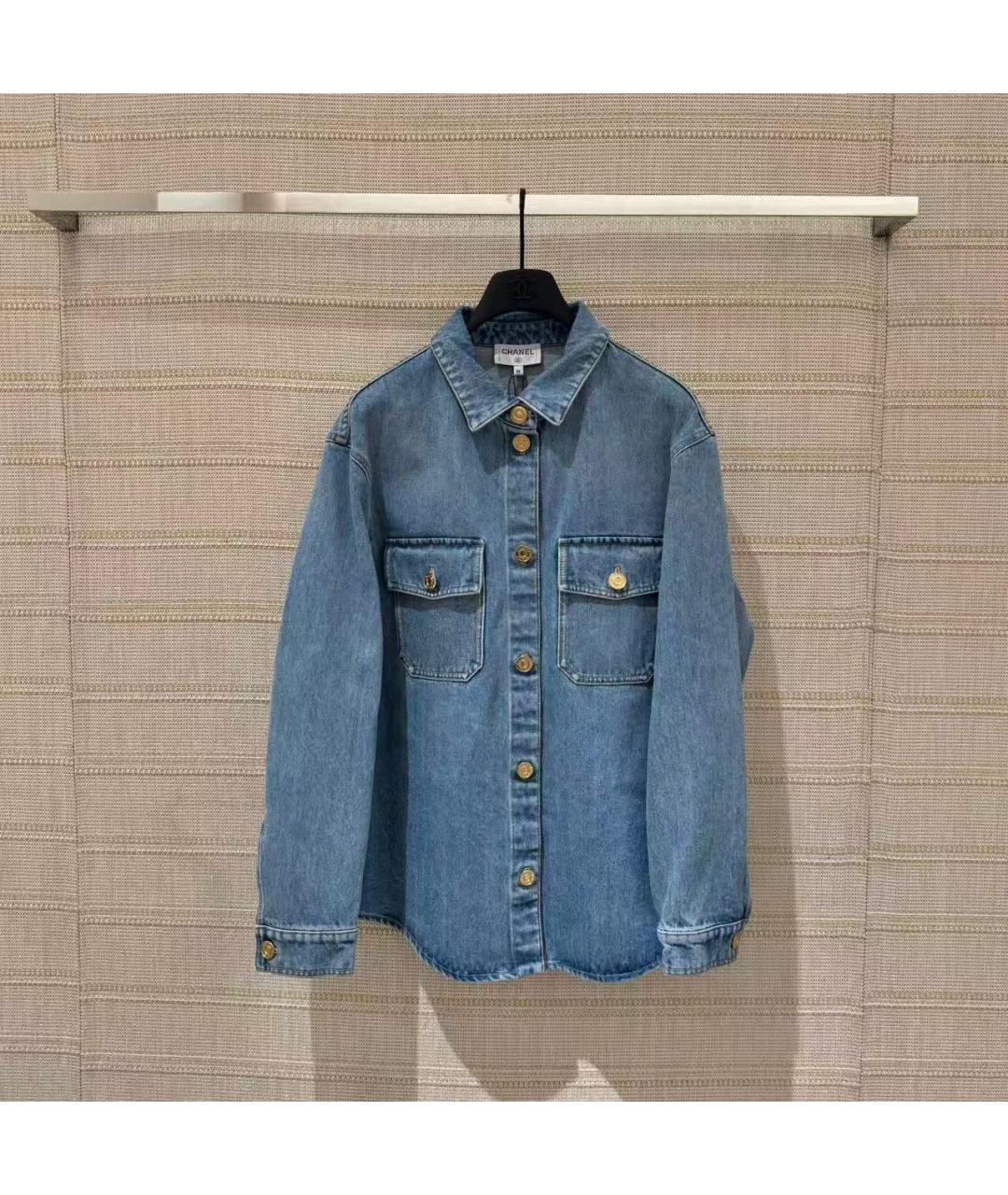 CHANEL Голубая деним рубашка, фото 8