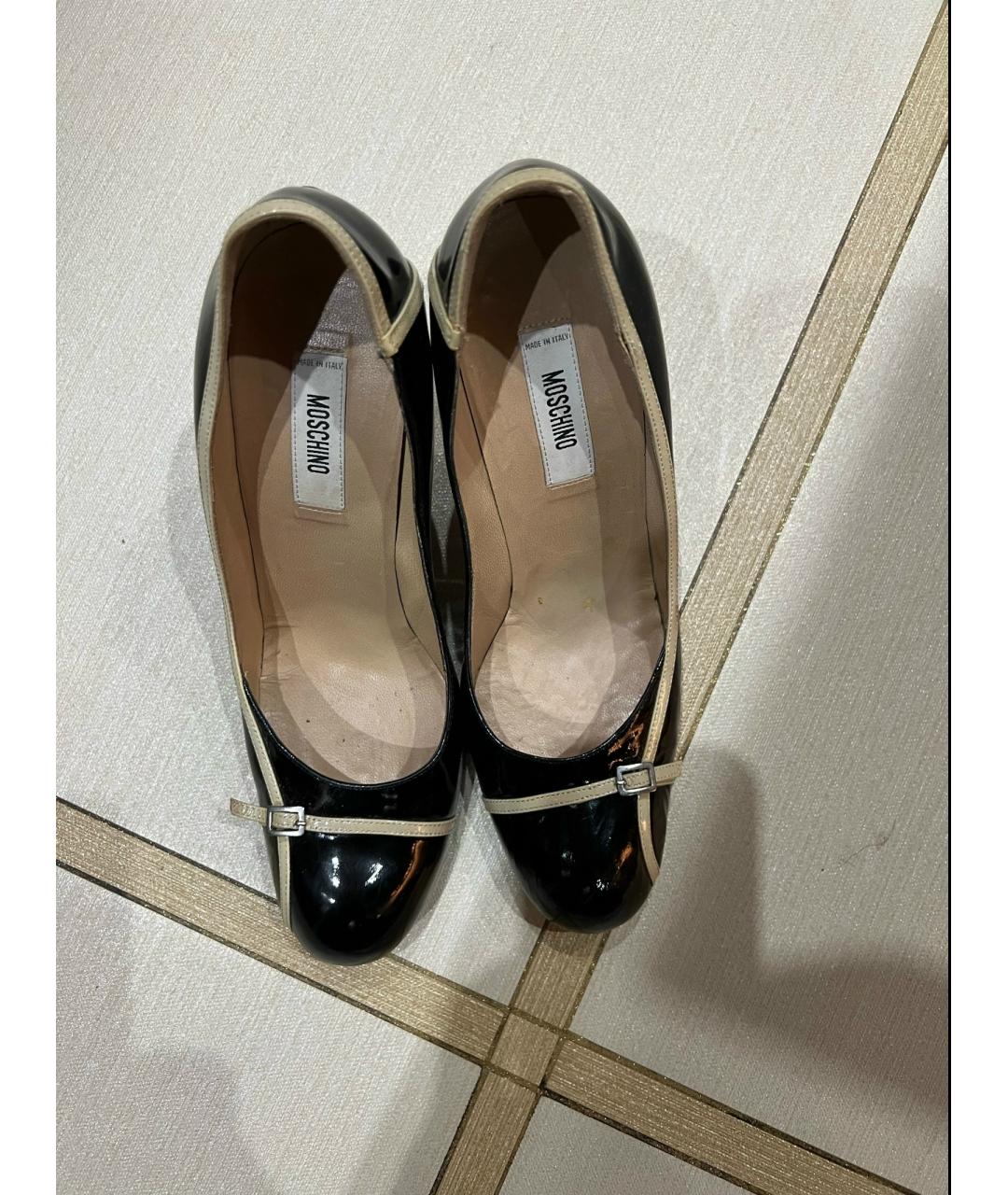 MOSCHINO Черные туфли из лакированной кожи, фото 2