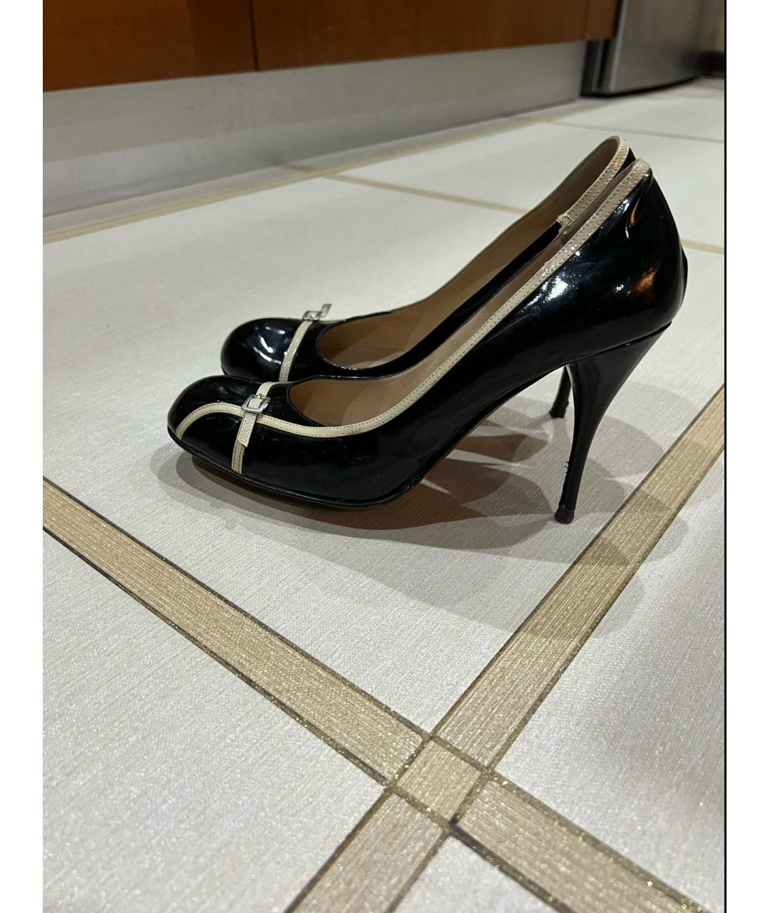 MOSCHINO Черные туфли из лакированной кожи, фото 4