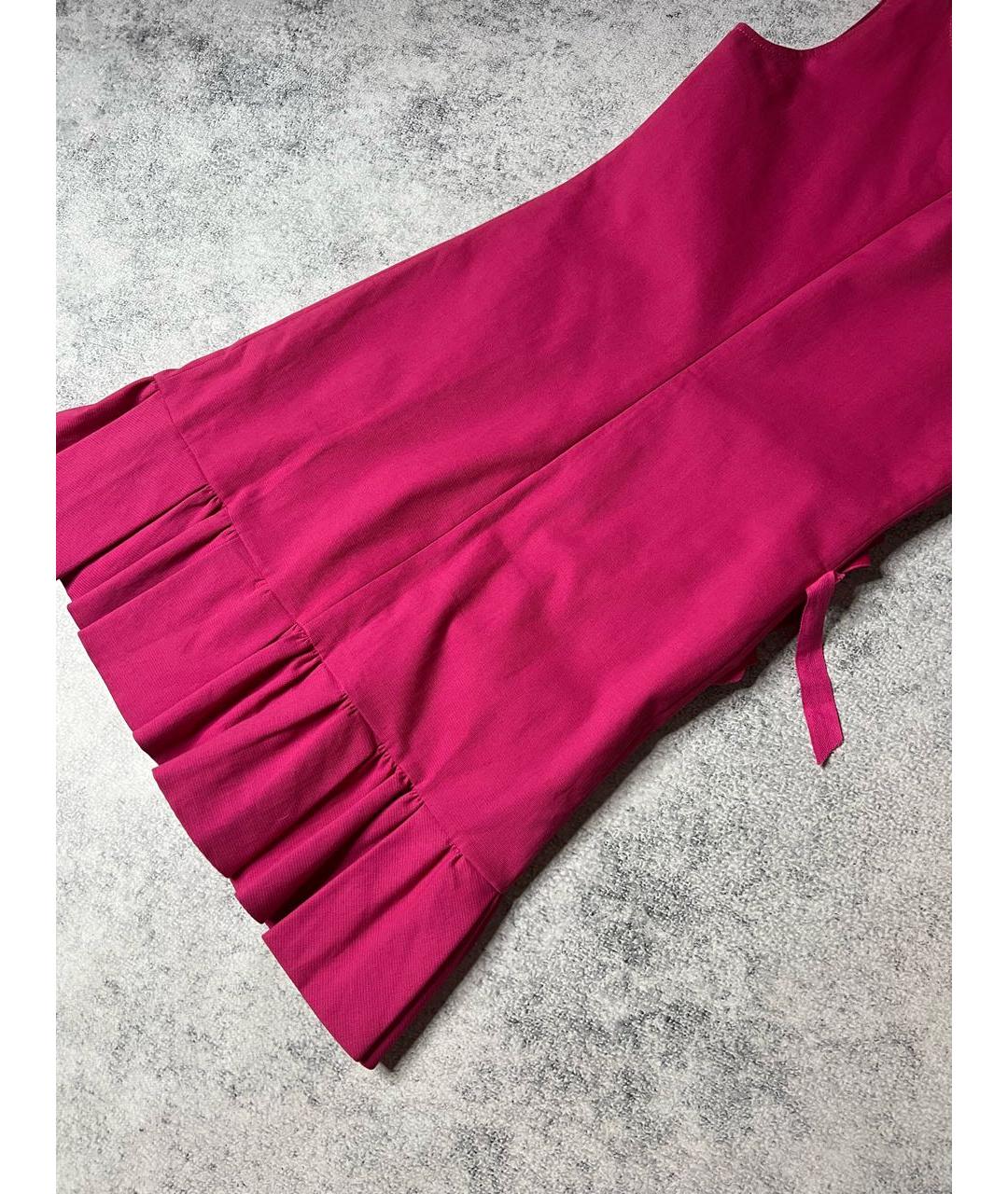 RED VALENTINO Розовое хлопковое коктейльное платье, фото 5