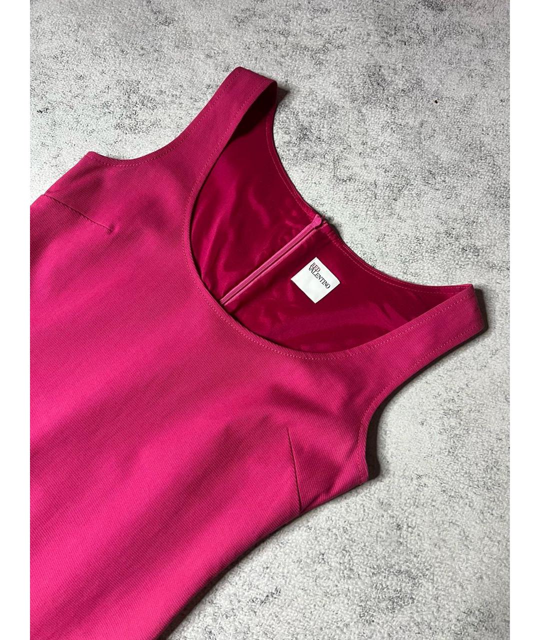 RED VALENTINO Розовое хлопковое коктейльное платье, фото 2
