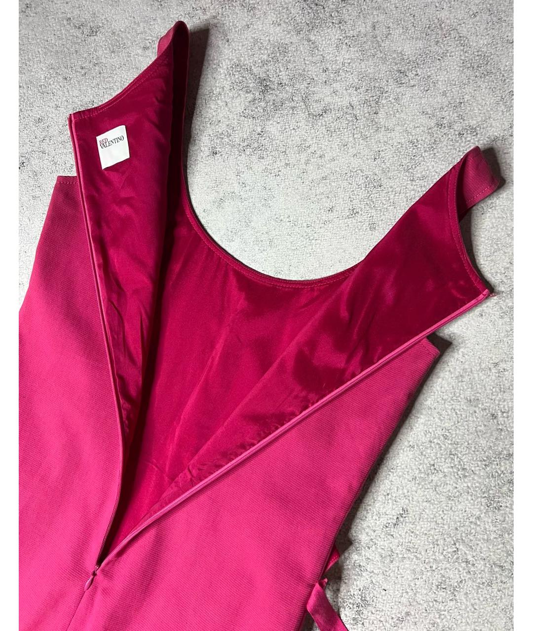 RED VALENTINO Розовое хлопковое коктейльное платье, фото 6