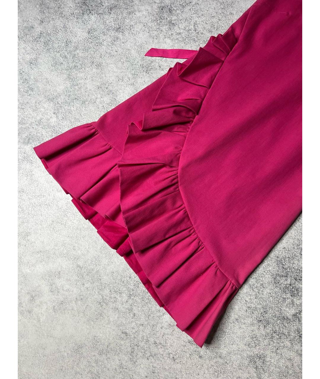 RED VALENTINO Розовое хлопковое коктейльное платье, фото 3