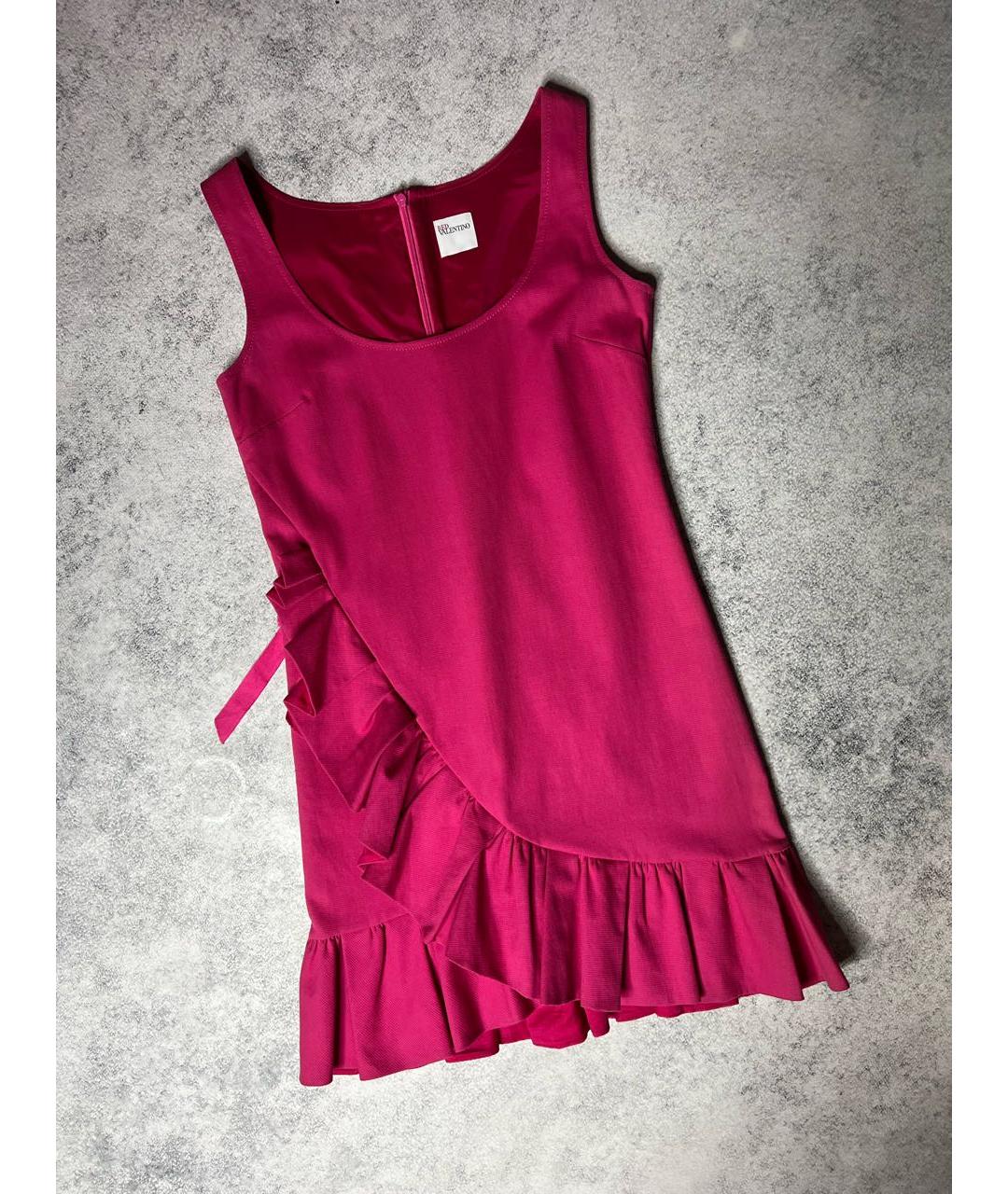 RED VALENTINO Розовое хлопковое коктейльное платье, фото 9