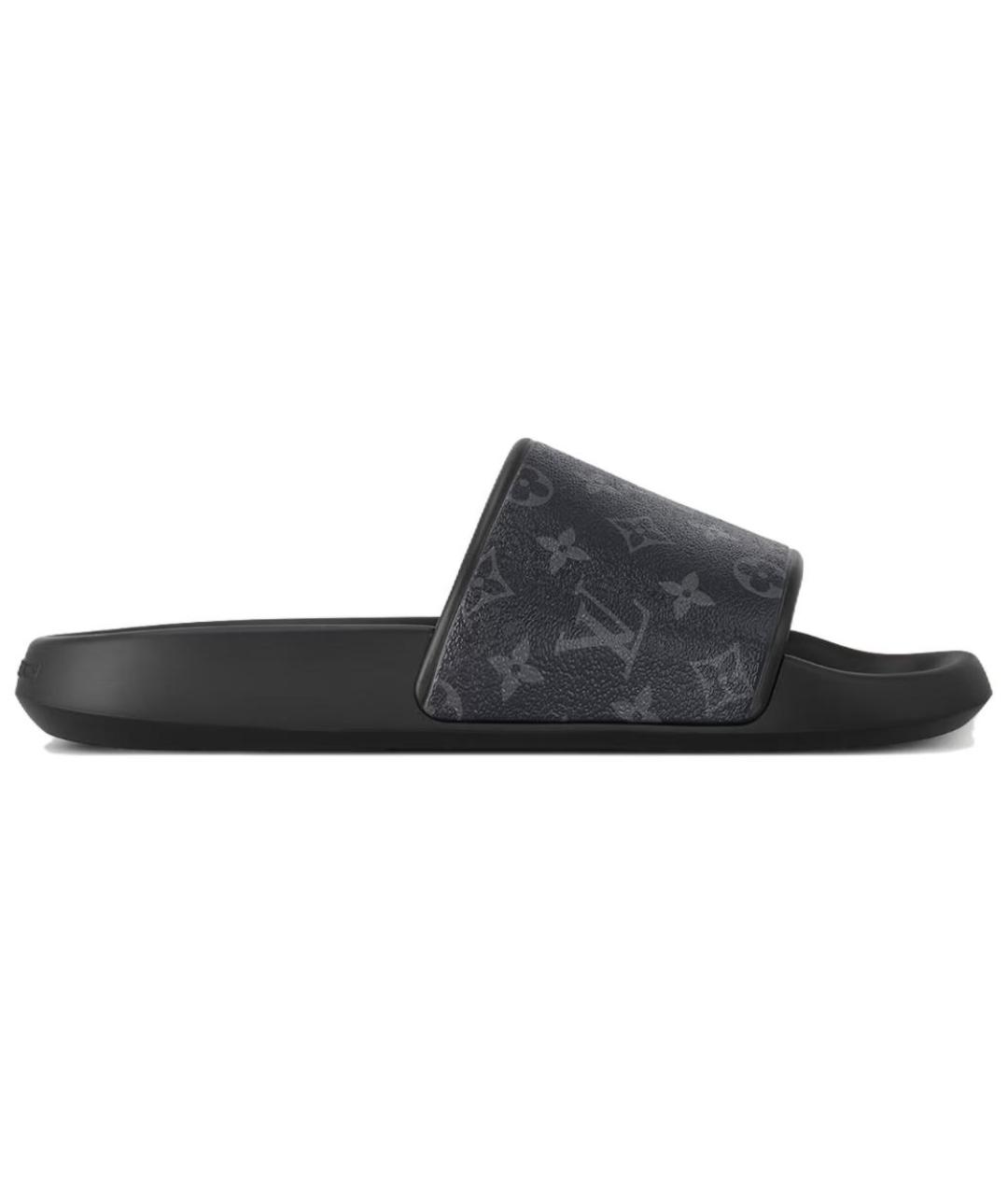 LOUIS VUITTON Черные шлепанцы, фото 6