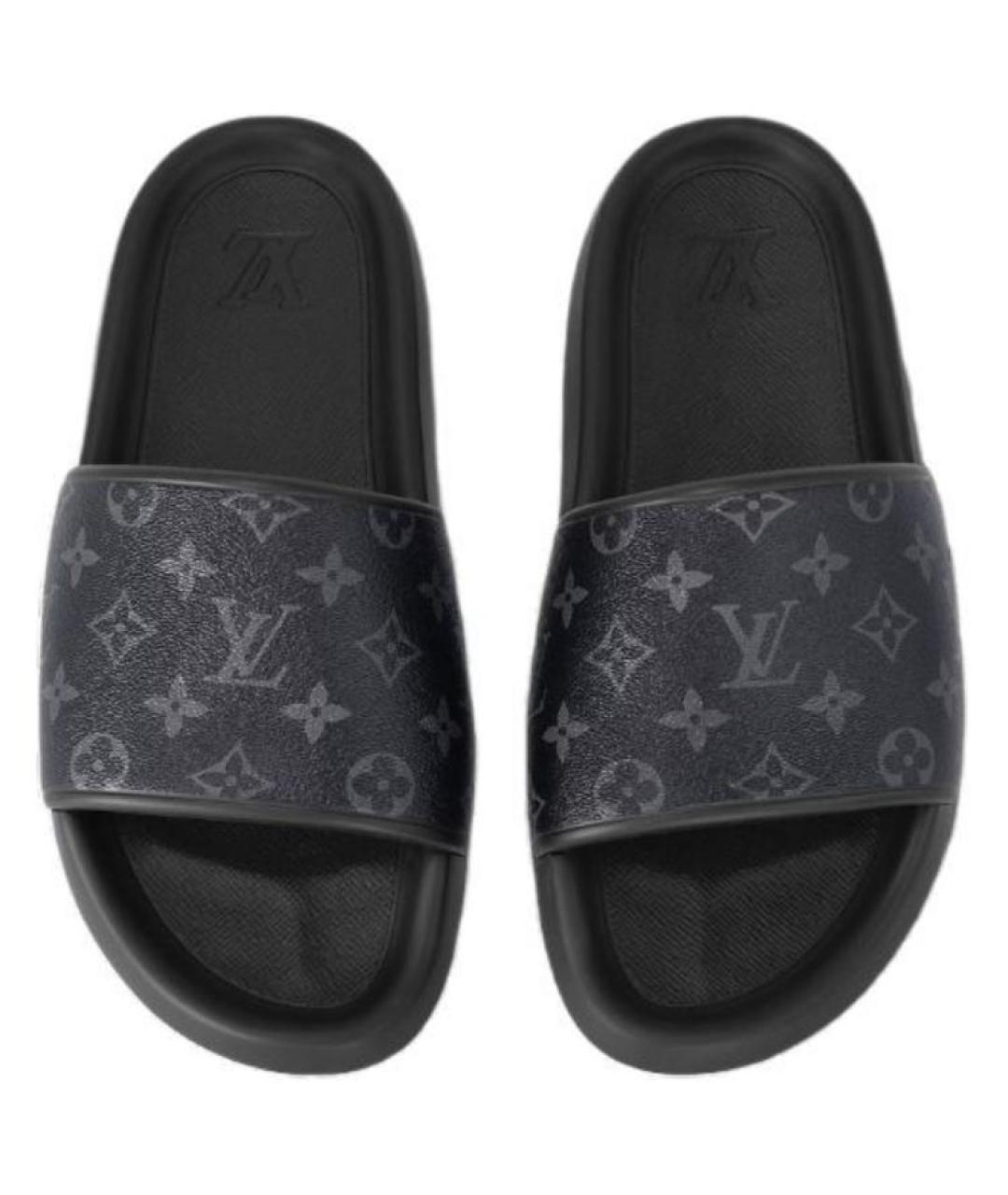 LOUIS VUITTON Черные шлепанцы, фото 4