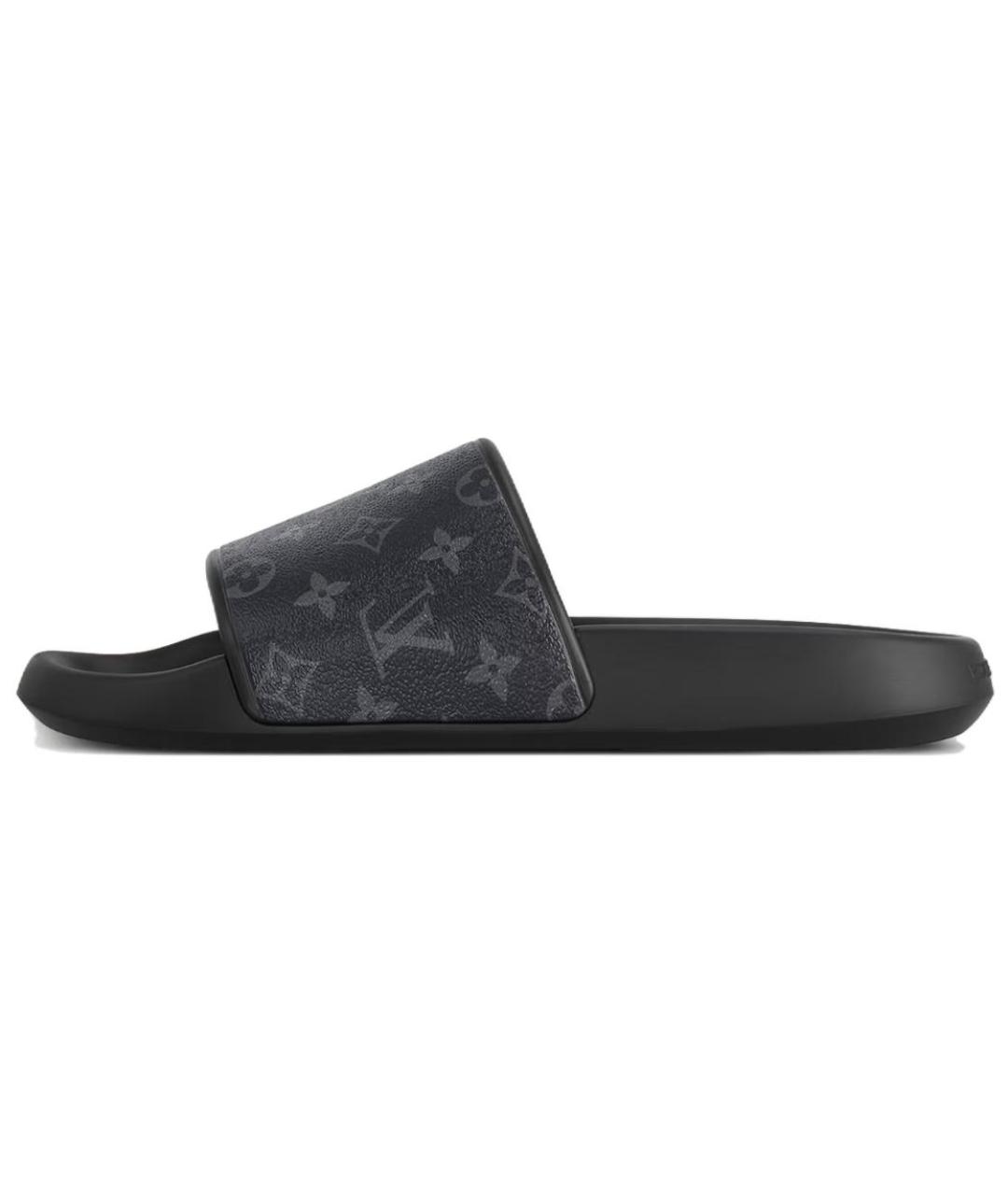LOUIS VUITTON Черные шлепанцы, фото 2