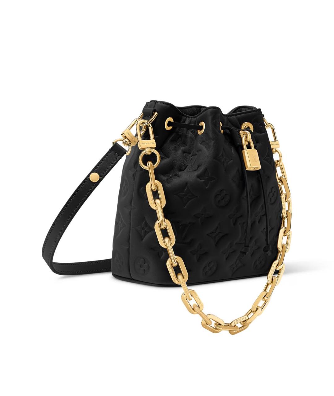 LOUIS VUITTON Черная кожаная сумка через плечо, фото 2