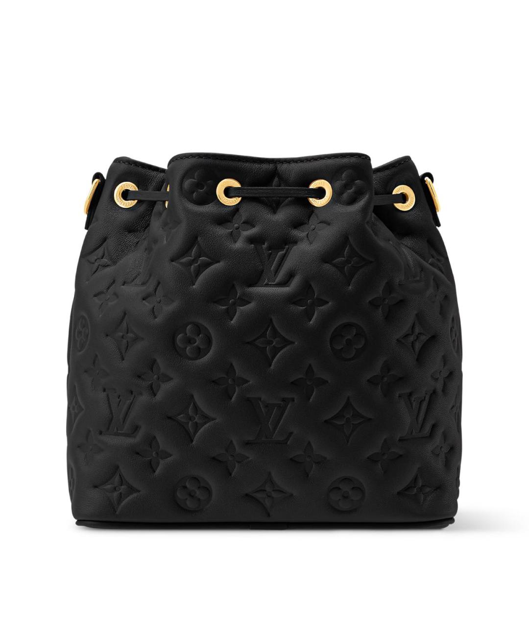 LOUIS VUITTON Черная кожаная сумка через плечо, фото 4