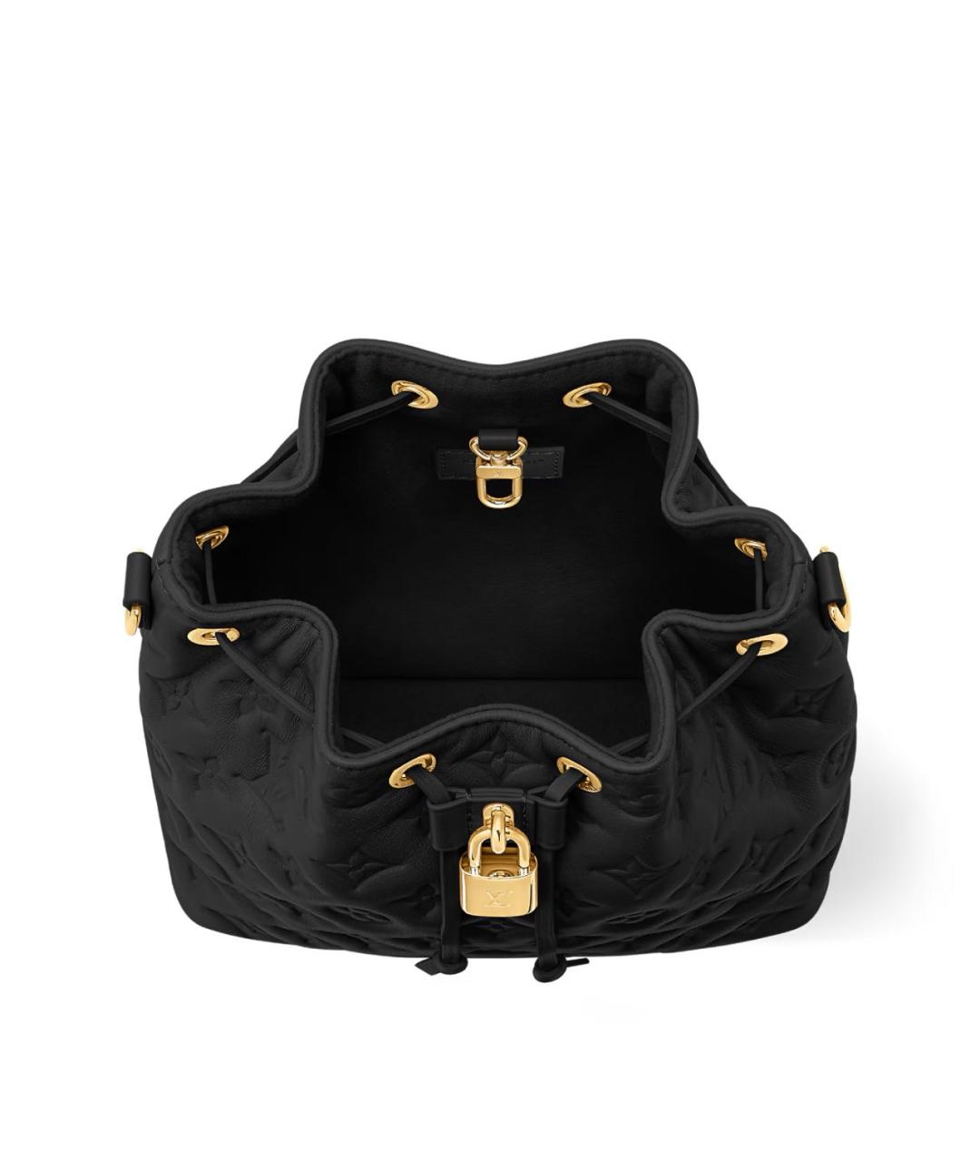 LOUIS VUITTON Черная кожаная сумка через плечо, фото 3